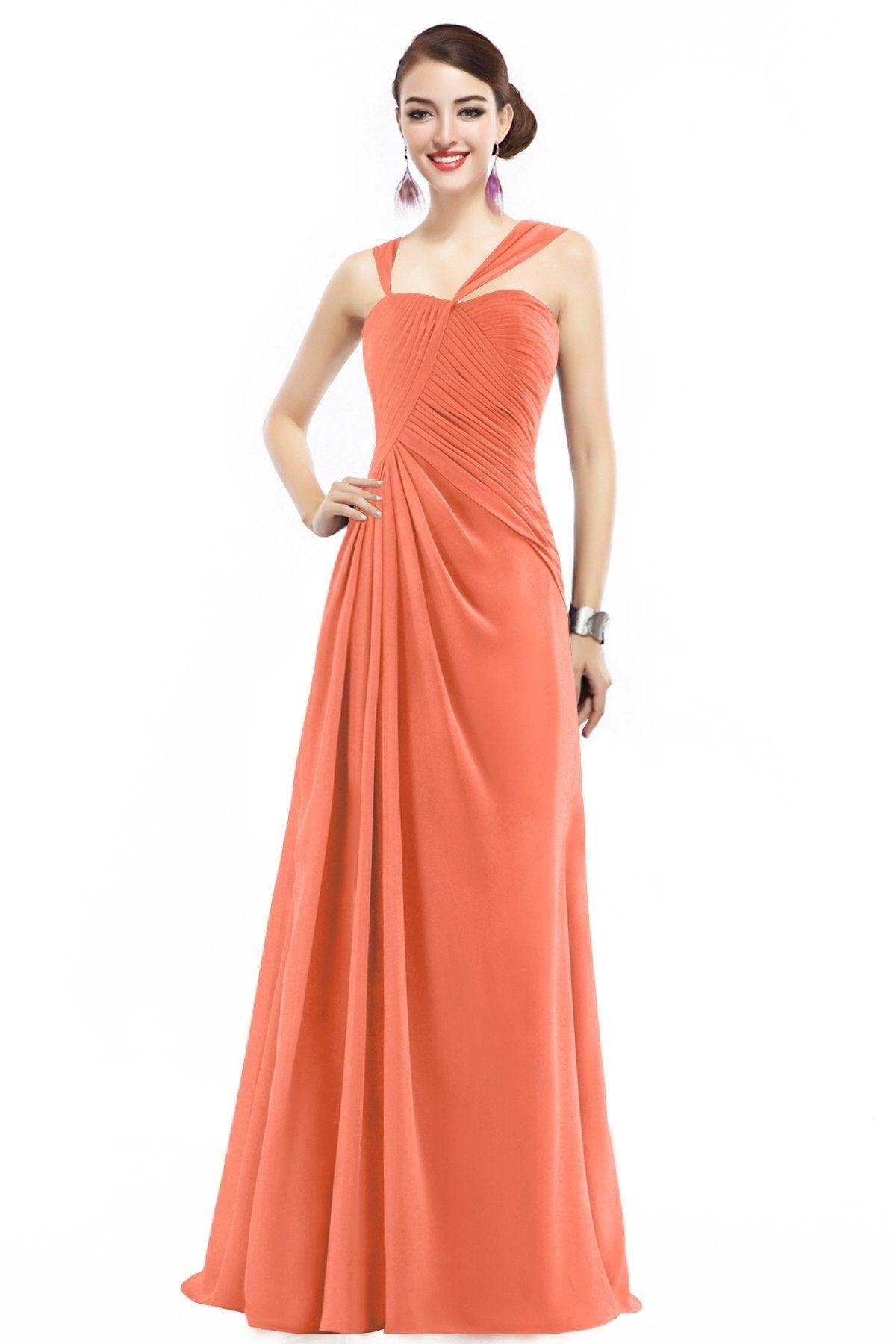 Sheath Floor Length Chiffon Bridesmaid Dress COZF1401F