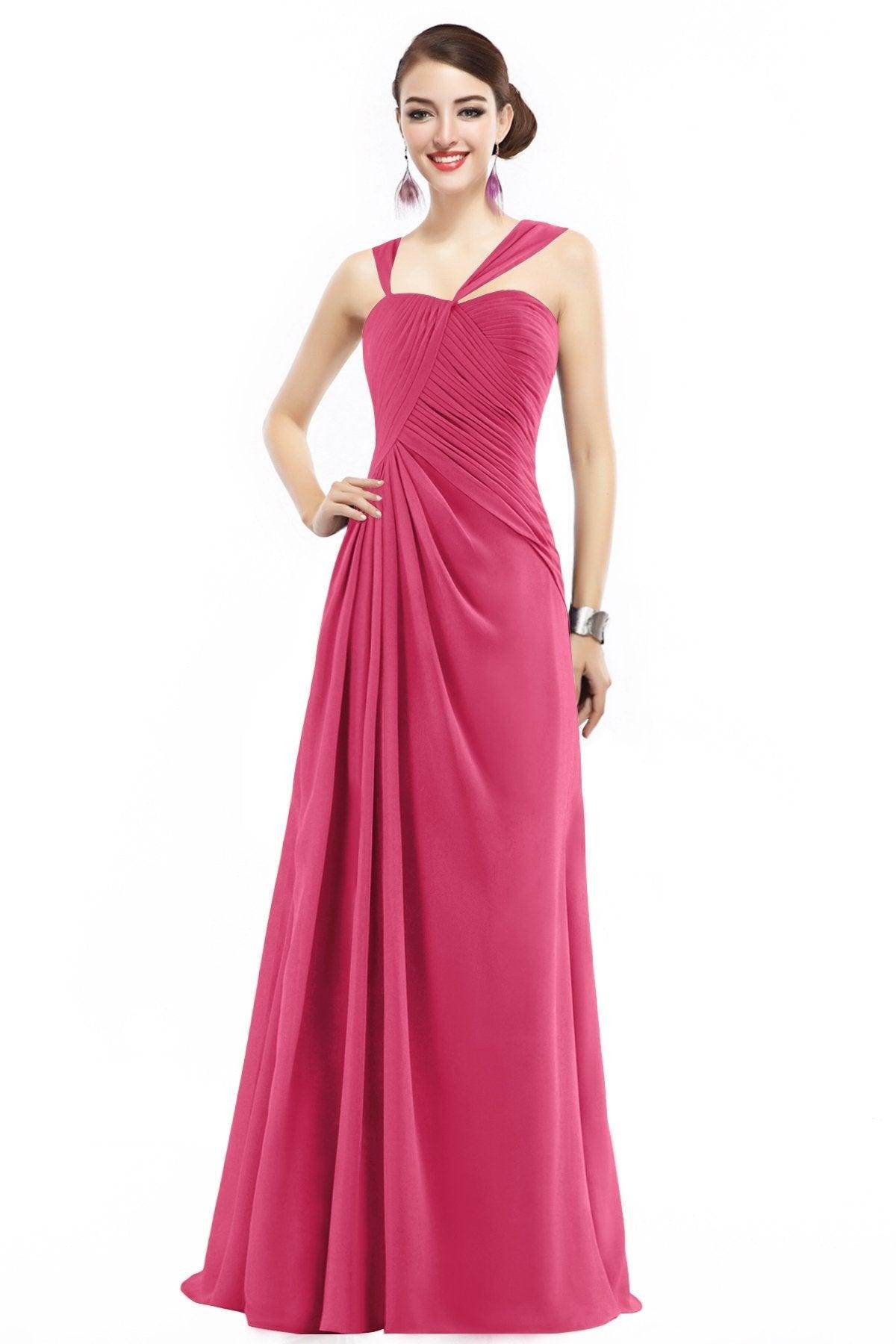 Sheath Floor Length Chiffon Bridesmaid Dress COZF1401F