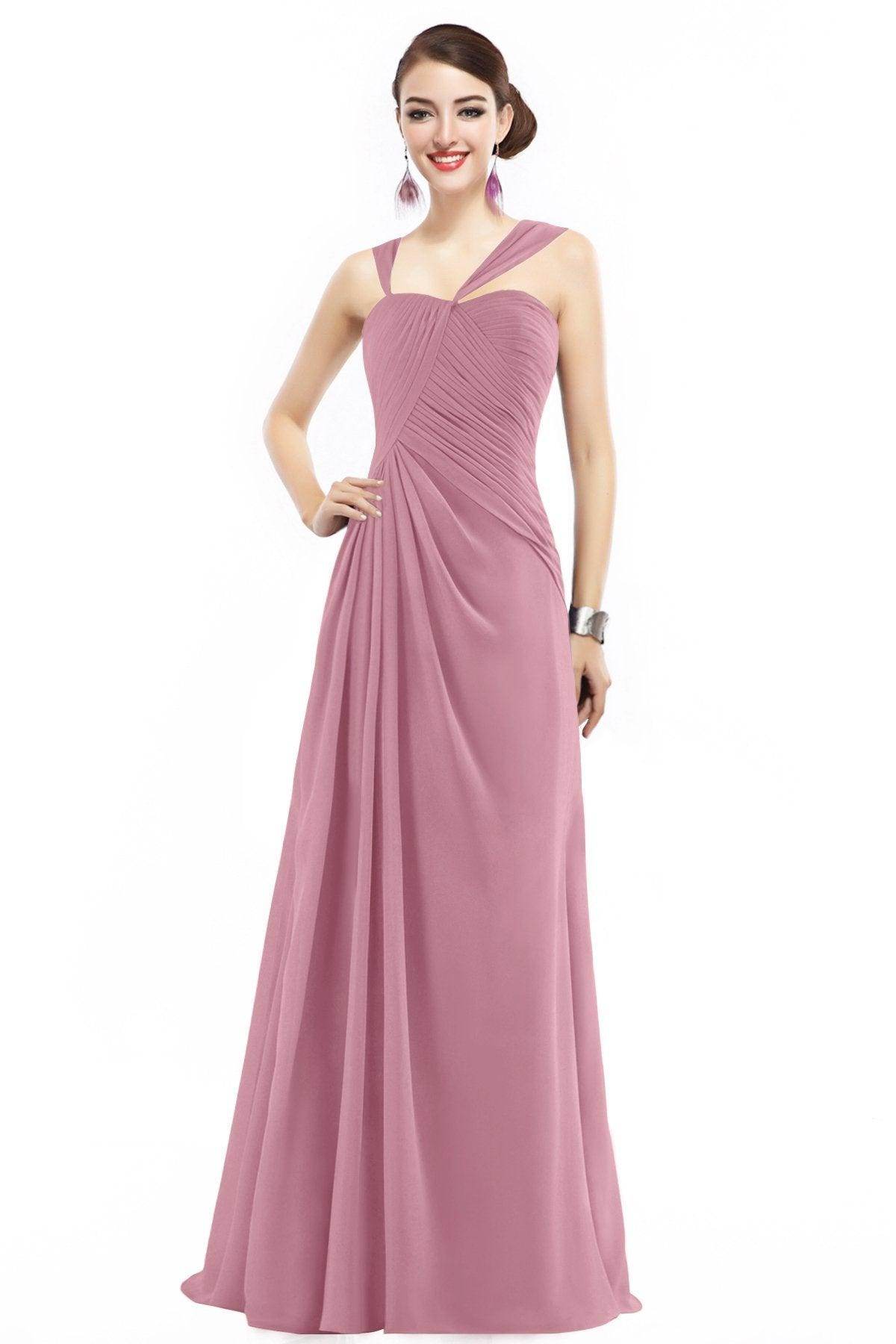 Sheath Floor Length Chiffon Bridesmaid Dress COZF1401F
