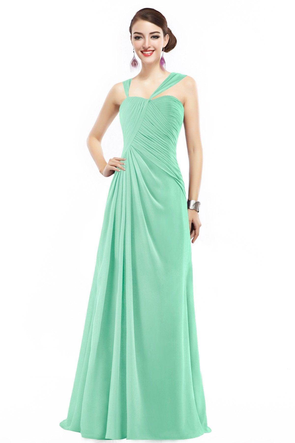Sheath Floor Length Chiffon Bridesmaid Dress COZF1401F