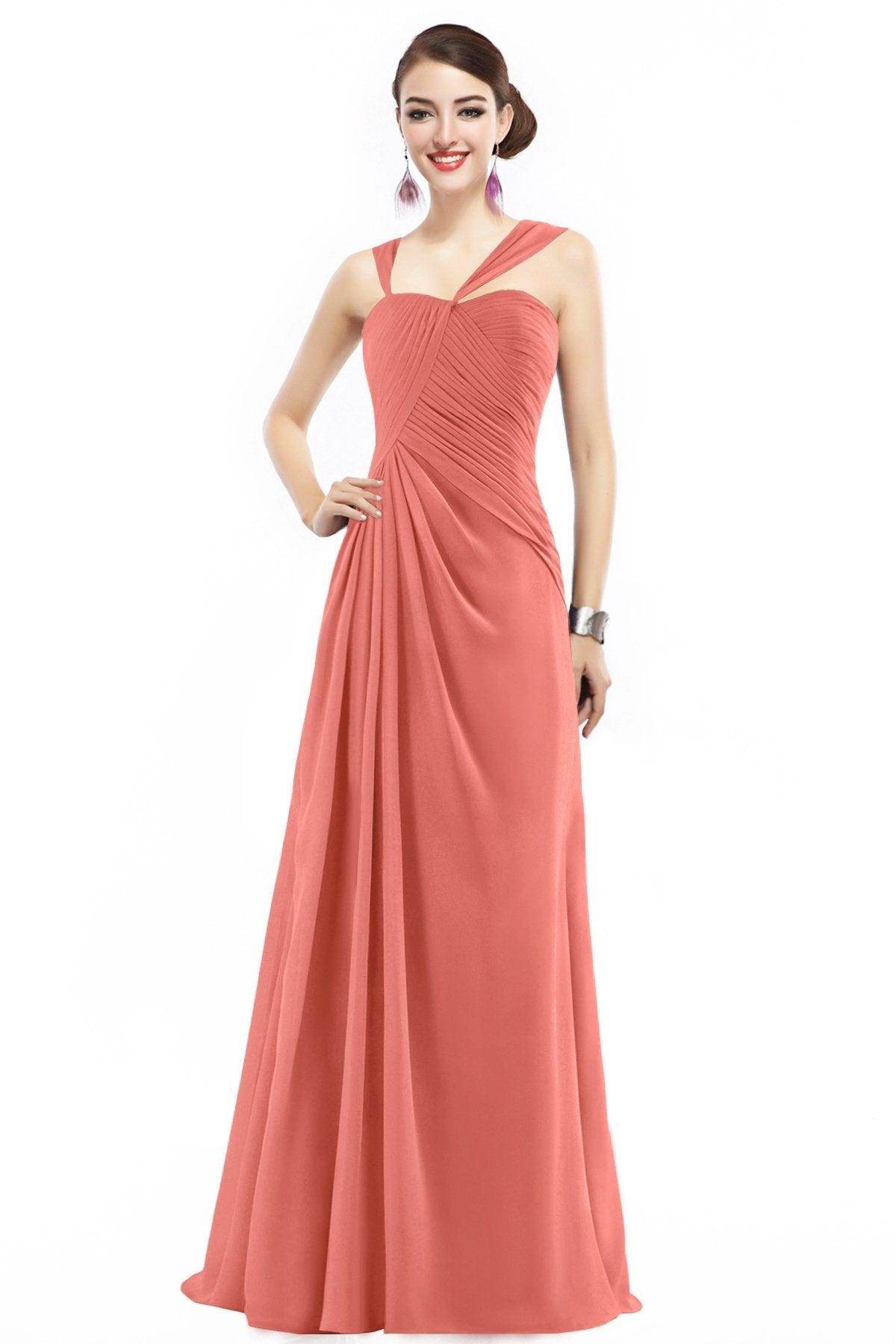 Sheath Floor Length Chiffon Bridesmaid Dress COZF1401F