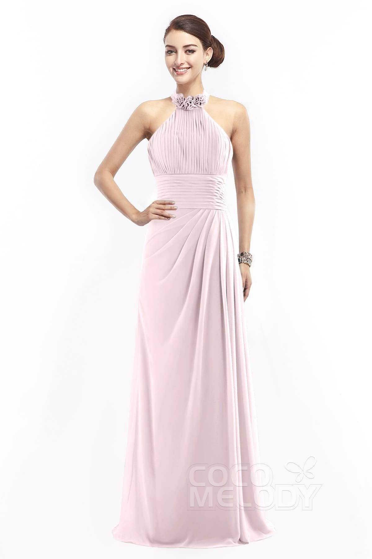 Sheath Floor Length Chiffon Bridesmaid Dress COZF14020