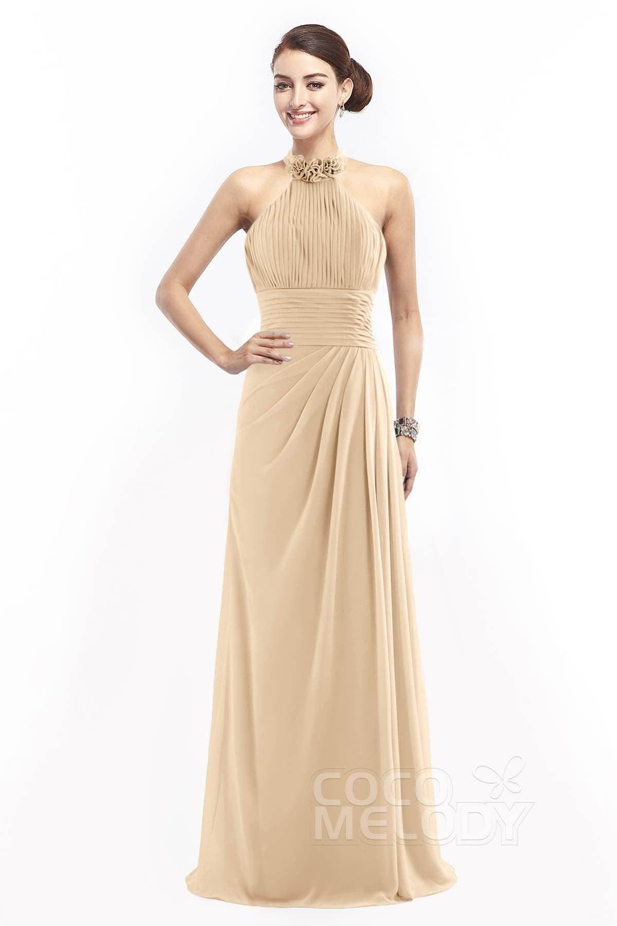 Sheath Floor Length Chiffon Bridesmaid Dress COZF14020