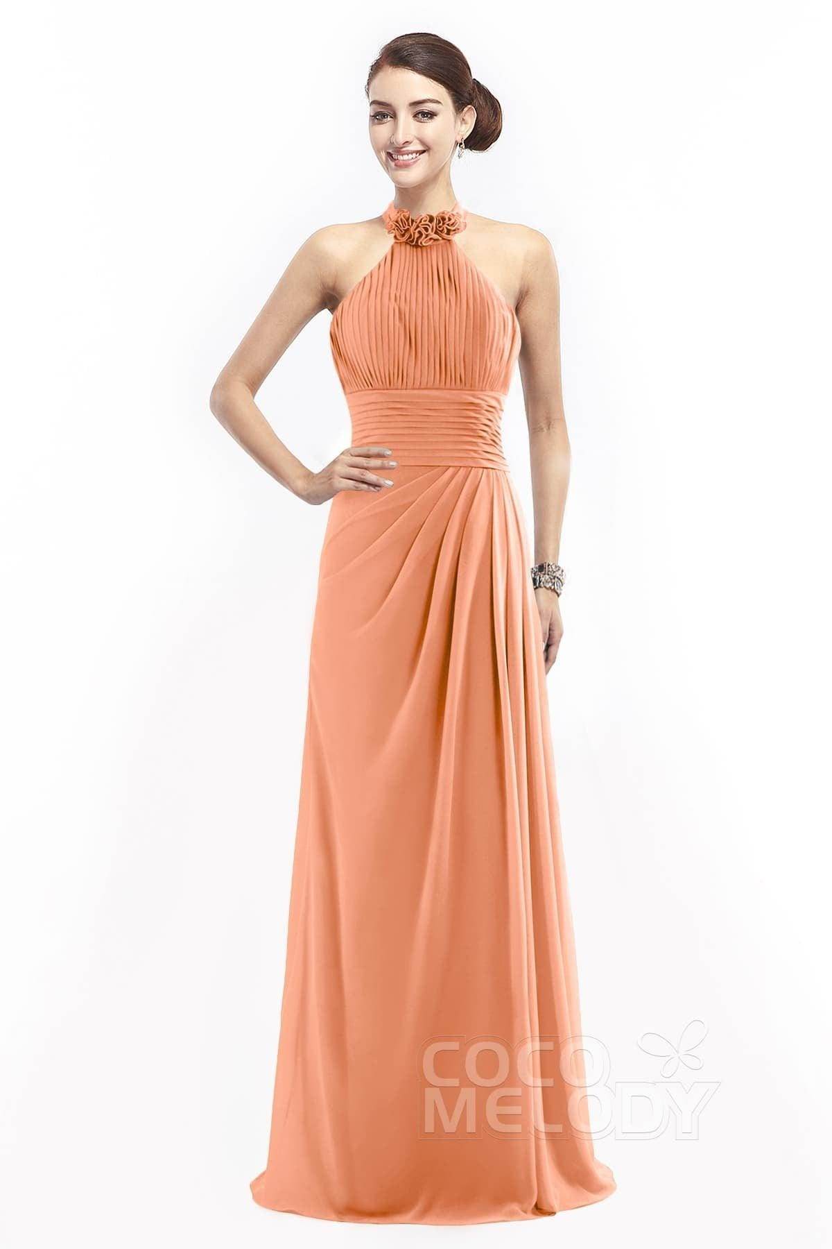 Sheath Floor Length Chiffon Bridesmaid Dress COZF14020