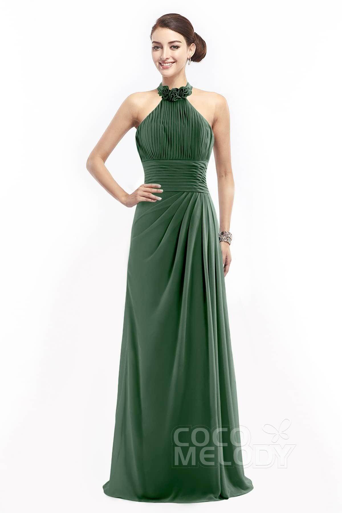 Sheath Floor Length Chiffon Bridesmaid Dress COZF14020