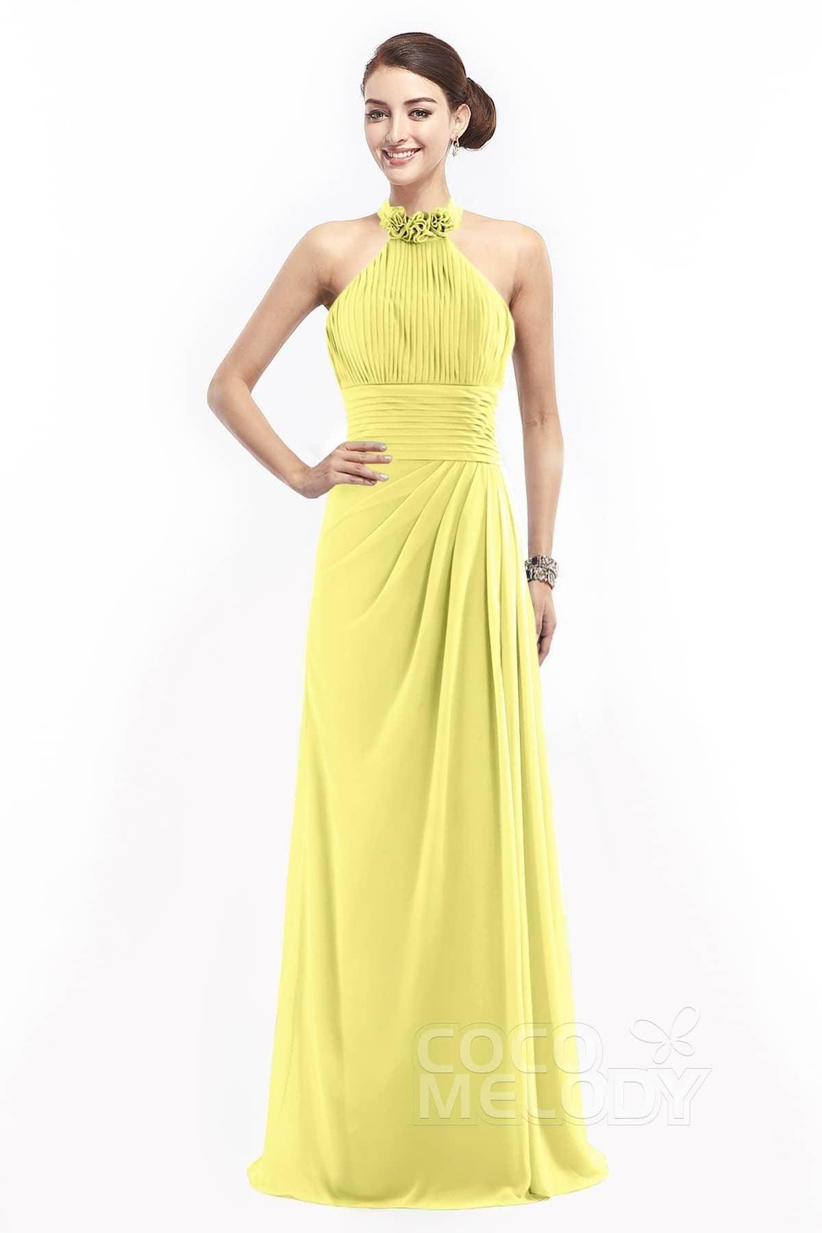 Sheath Floor Length Chiffon Bridesmaid Dress COZF14020