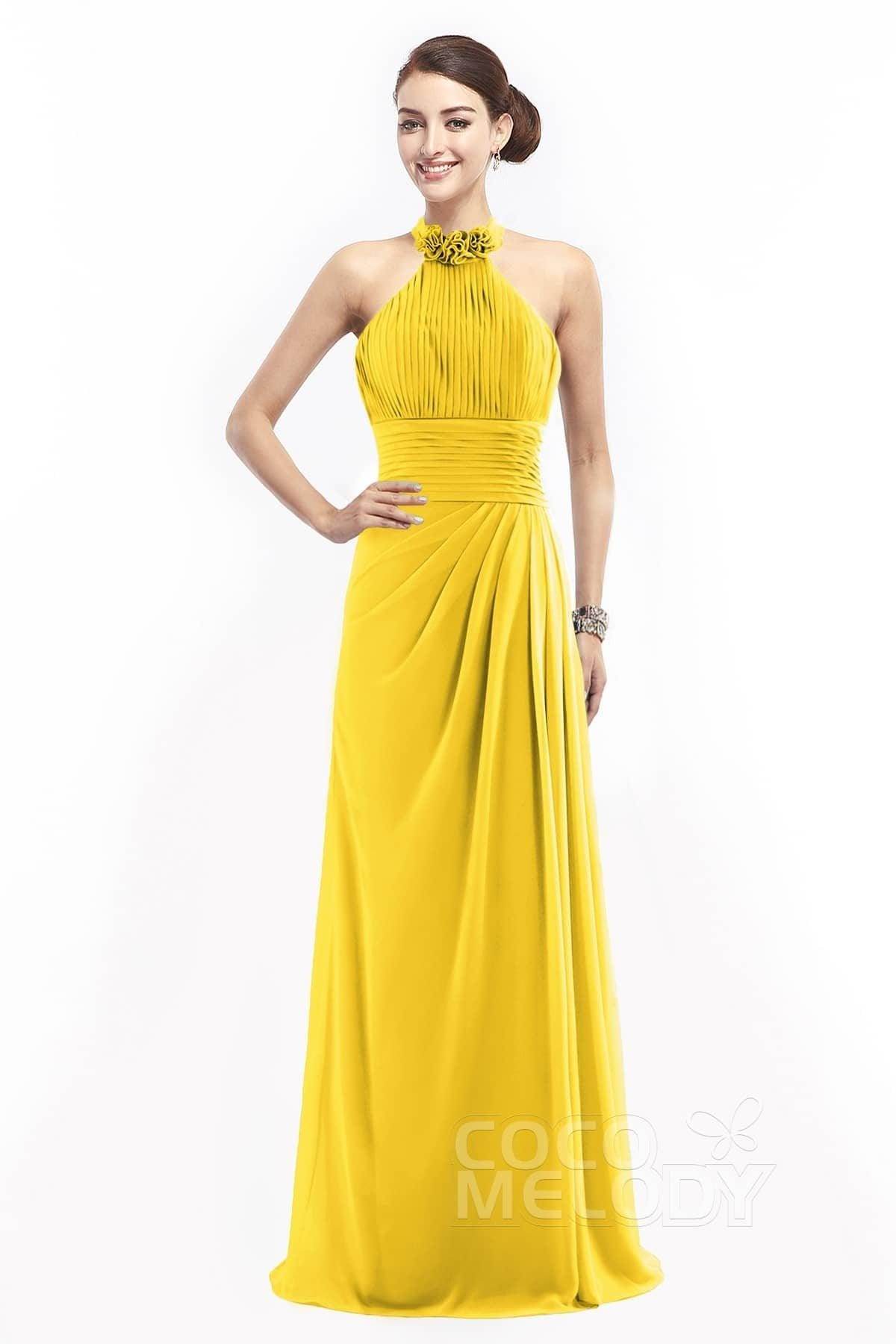 Sheath Floor Length Chiffon Bridesmaid Dress COZF14020