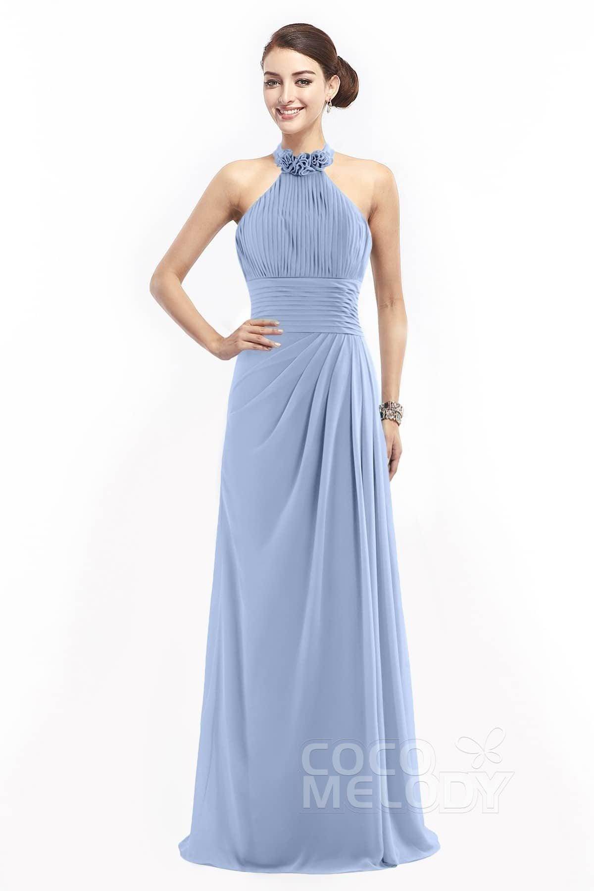 Sheath Floor Length Chiffon Bridesmaid Dress COZF14020
