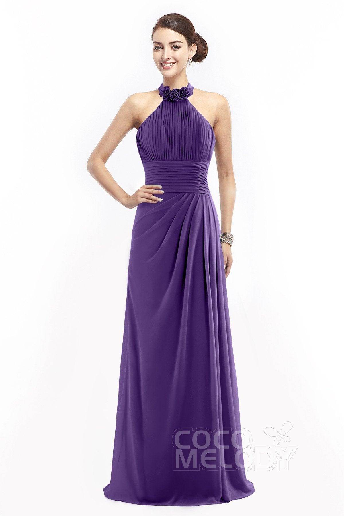 Sheath Floor Length Chiffon Bridesmaid Dress COZF14020