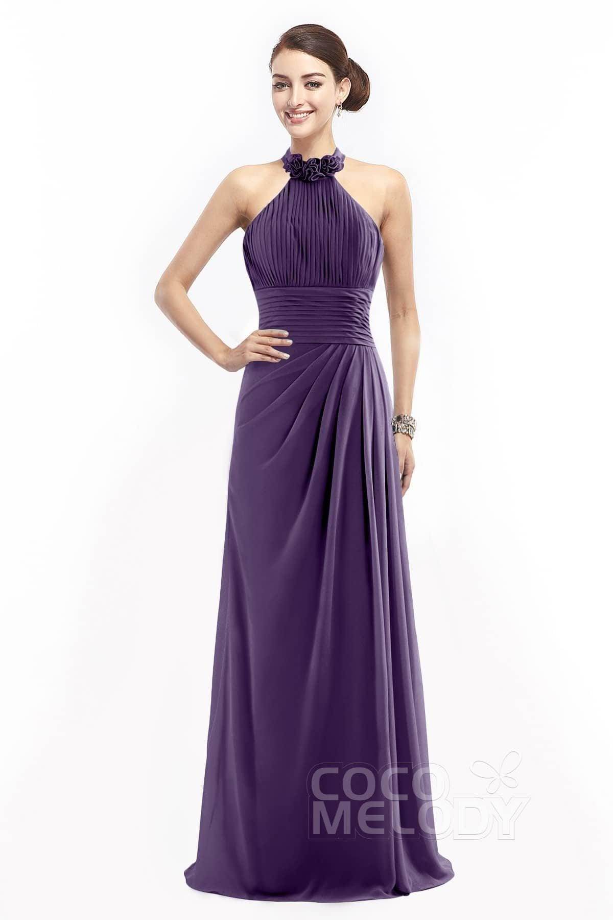 Sheath Floor Length Chiffon Bridesmaid Dress COZF14020