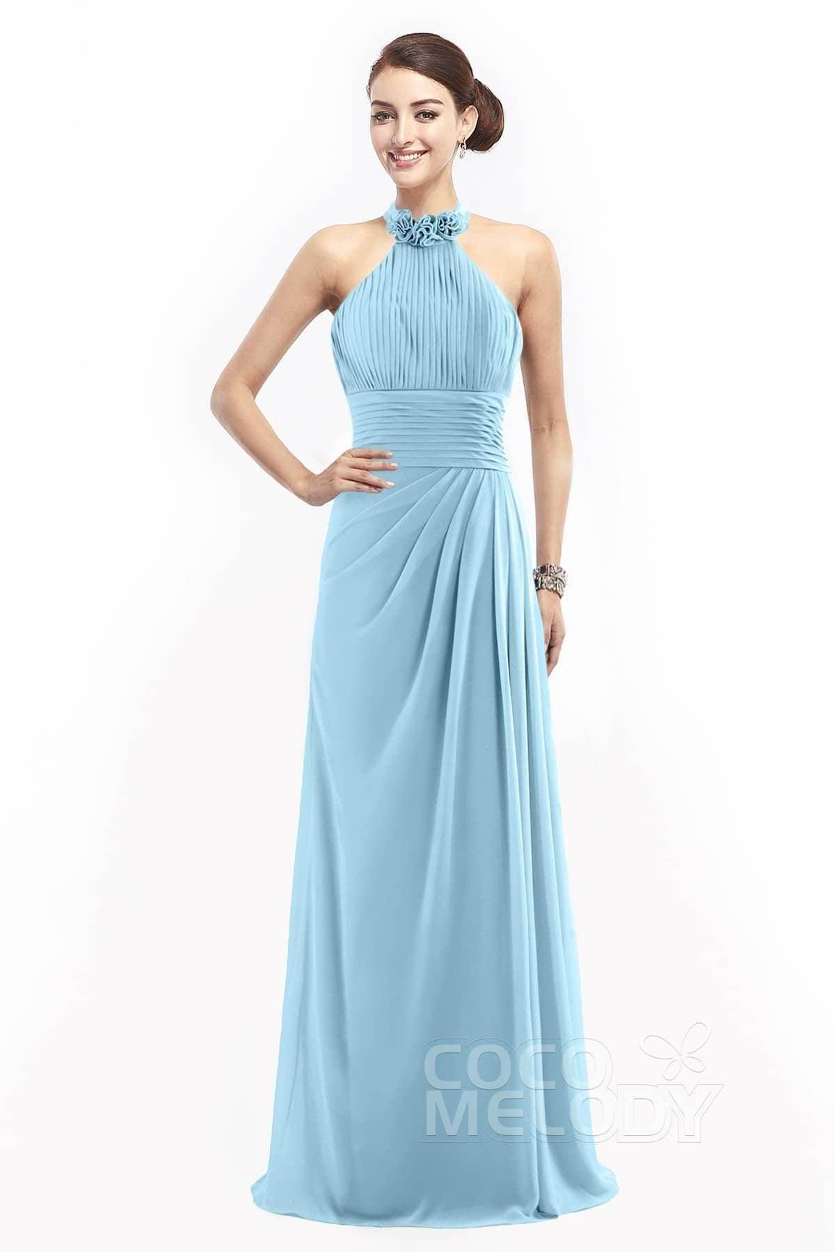 Sheath Floor Length Chiffon Bridesmaid Dress COZF14020
