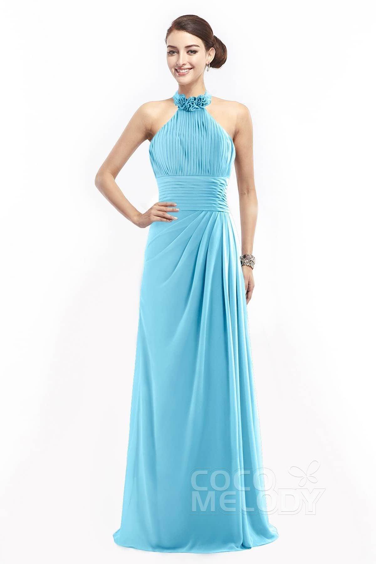 Sheath Floor Length Chiffon Bridesmaid Dress COZF14020