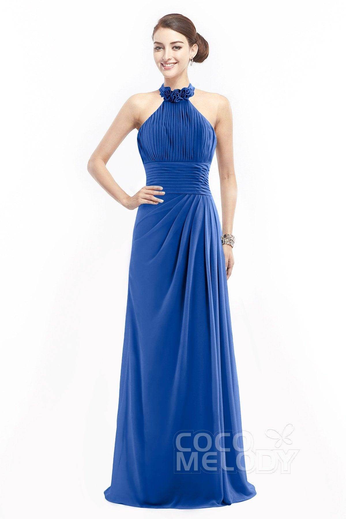 Sheath Floor Length Chiffon Bridesmaid Dress COZF14020