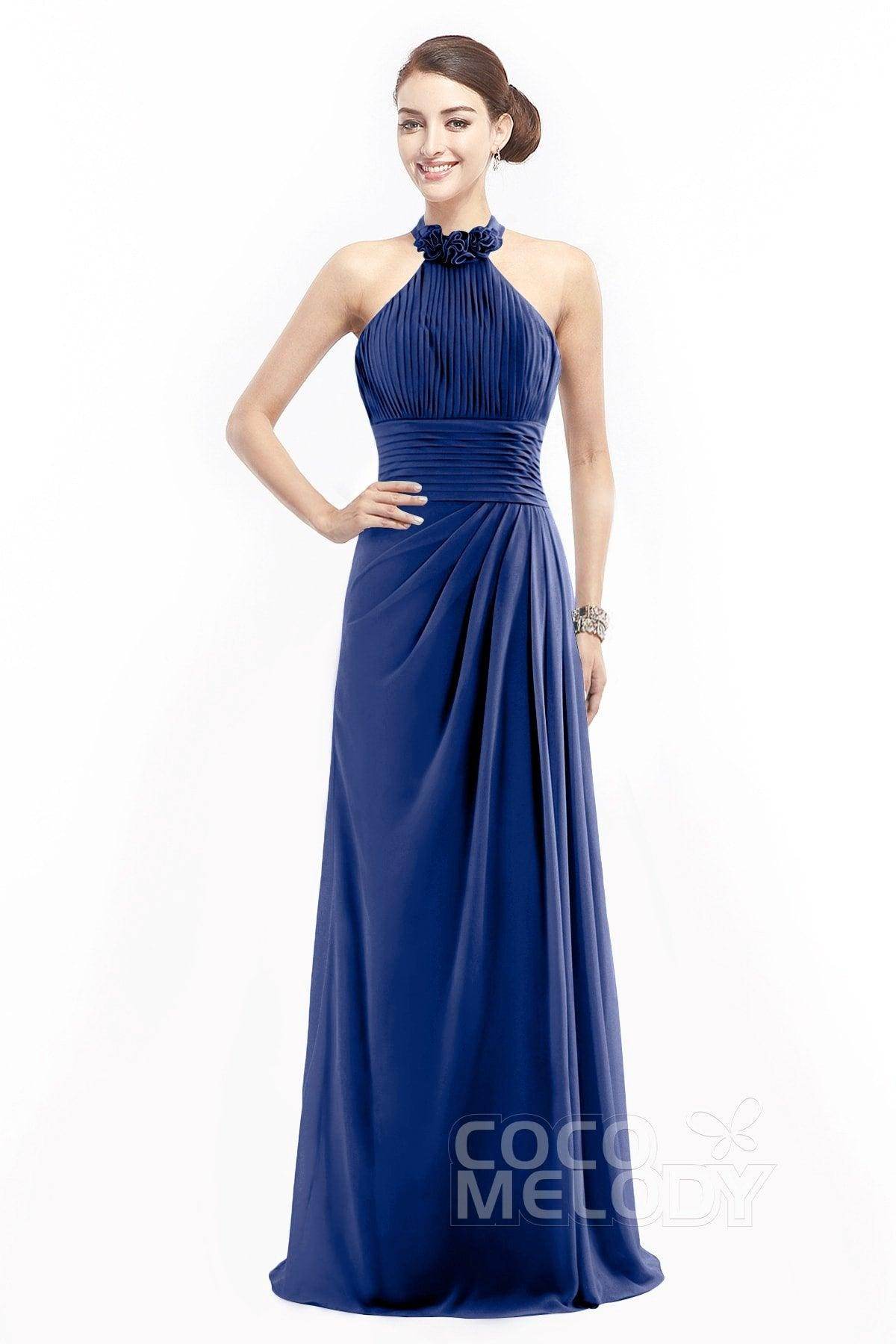 Sheath Floor Length Chiffon Bridesmaid Dress COZF14020