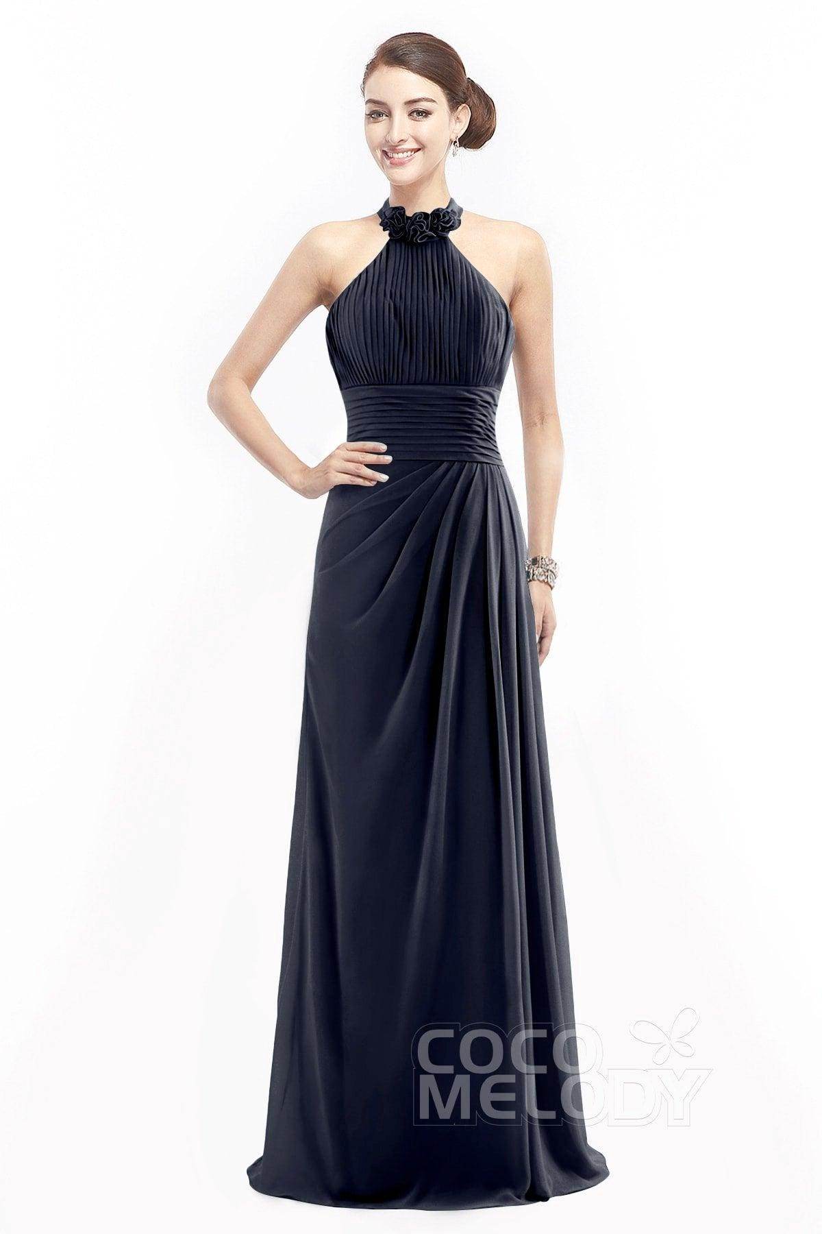 Sheath Floor Length Chiffon Bridesmaid Dress COZF14020
