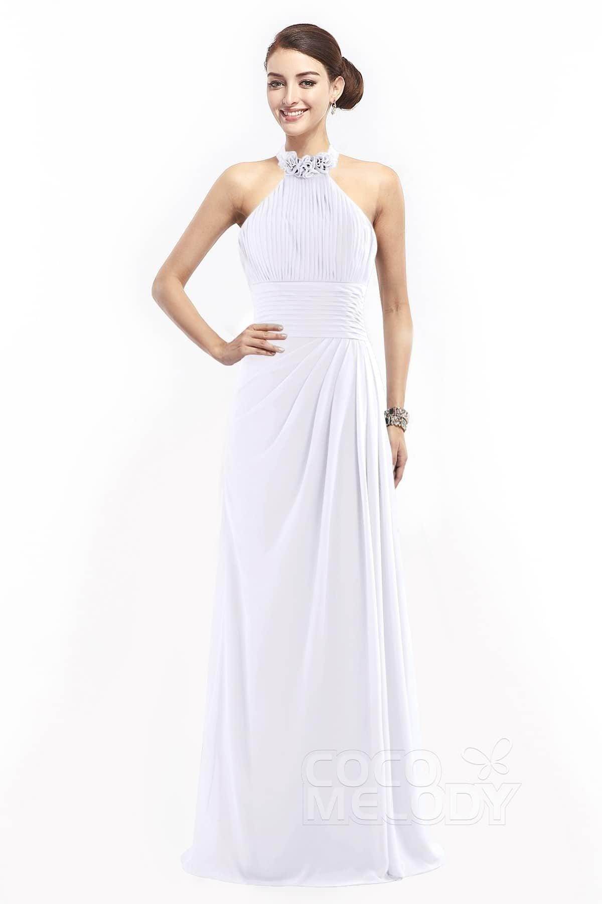 Sheath Floor Length Chiffon Bridesmaid Dress COZF14020