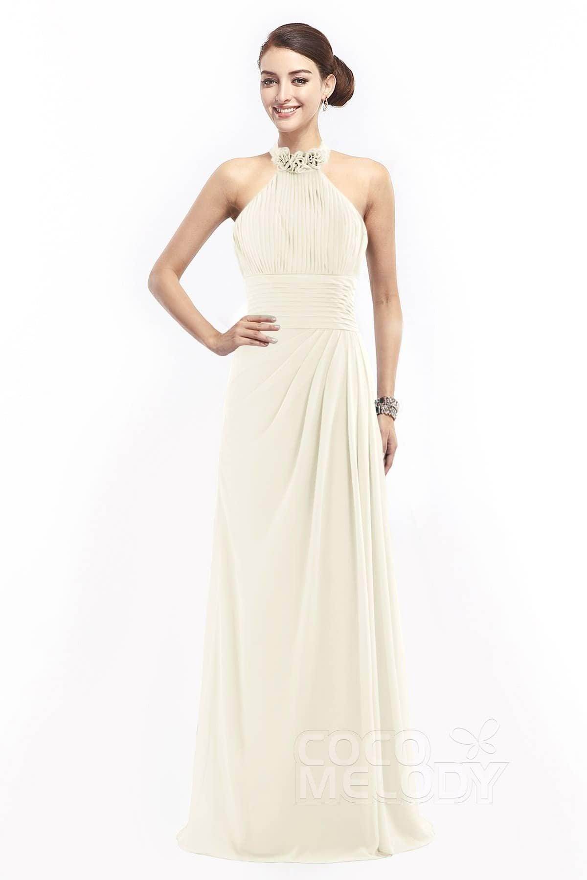 Sheath Floor Length Chiffon Bridesmaid Dress COZF14020