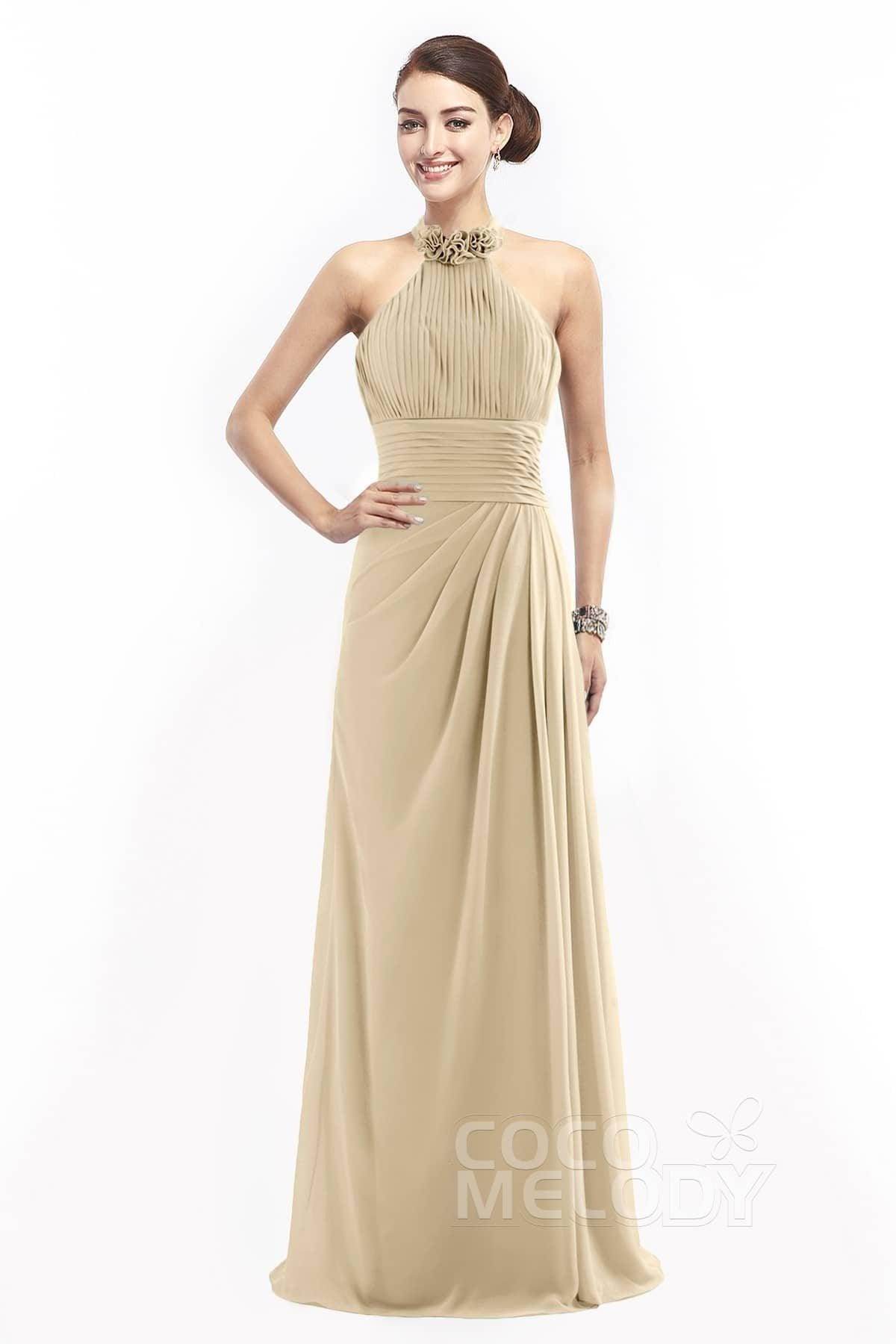 Sheath Floor Length Chiffon Bridesmaid Dress COZF14020