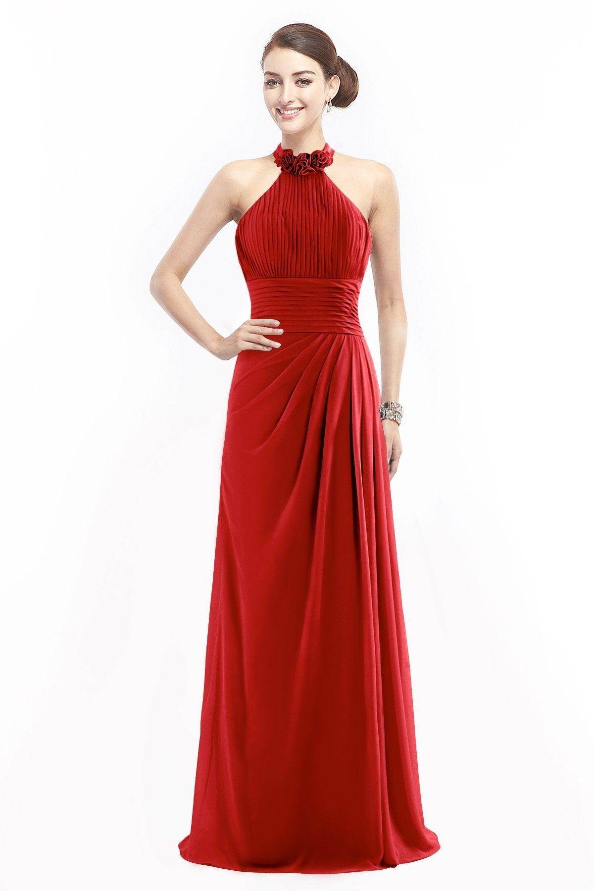 Sheath Floor Length Chiffon Bridesmaid Dress COZF14020
