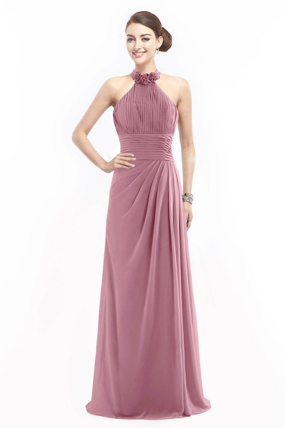 Sheath Floor Length Chiffon Bridesmaid Dress COZF14020