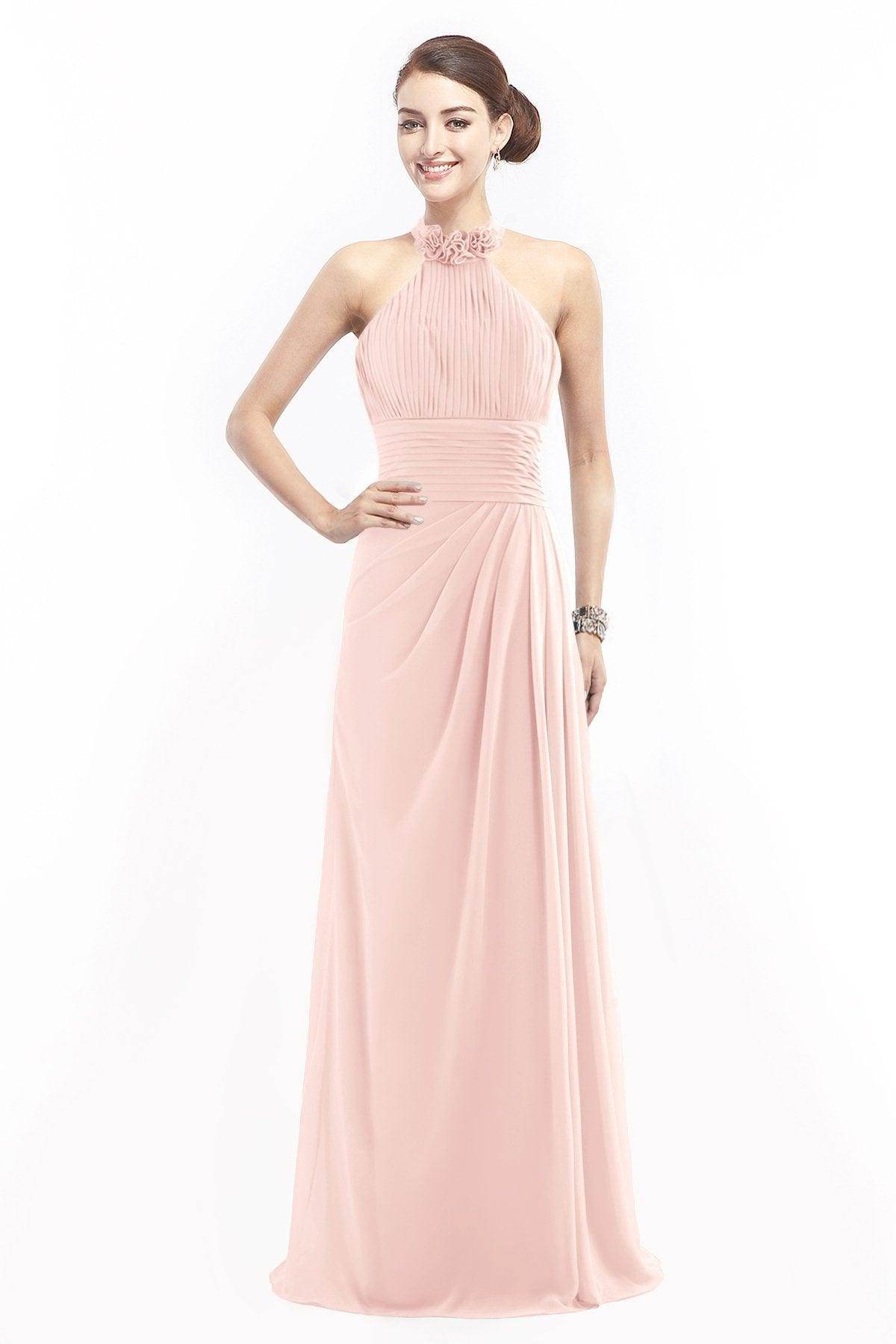 Sheath Floor Length Chiffon Bridesmaid Dress COZF14020
