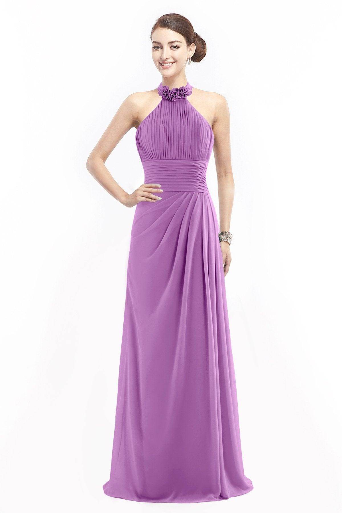 Sheath Floor Length Chiffon Bridesmaid Dress COZF14020