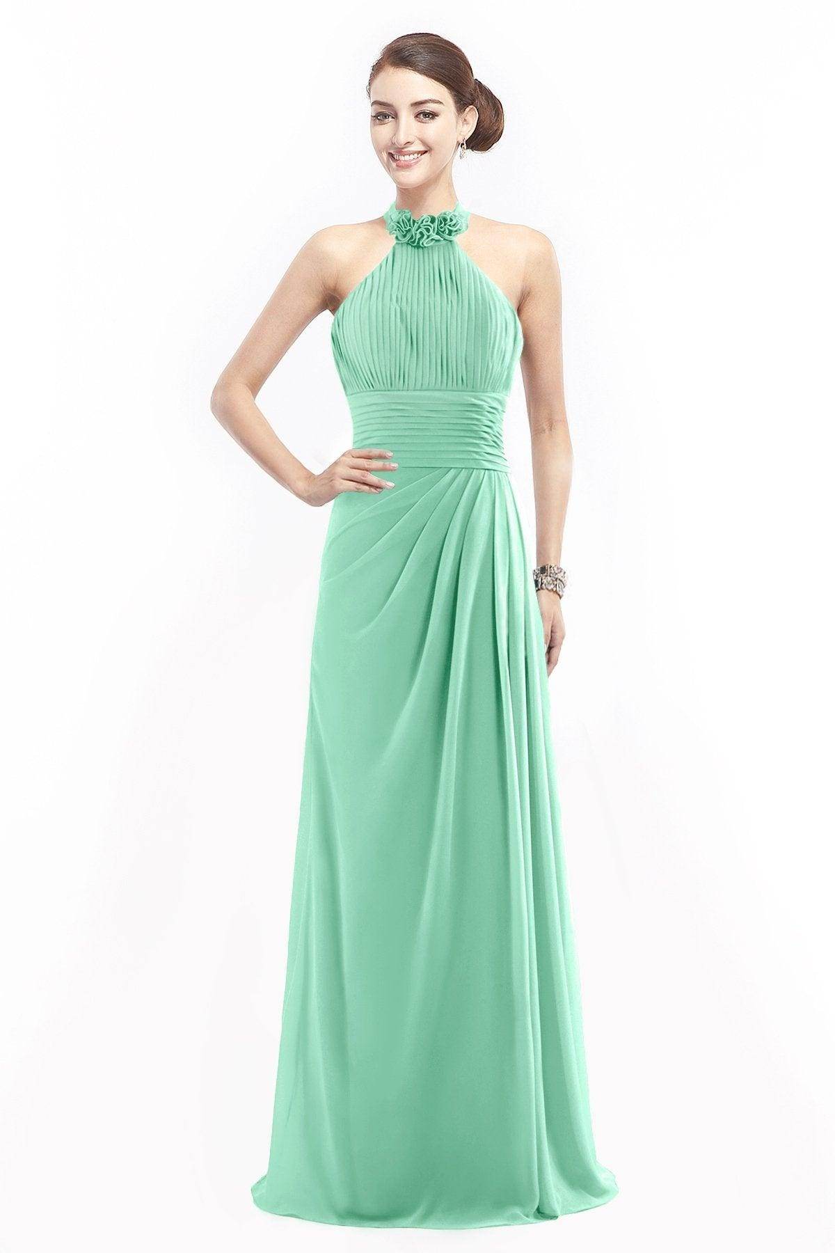 Sheath Floor Length Chiffon Bridesmaid Dress COZF14020