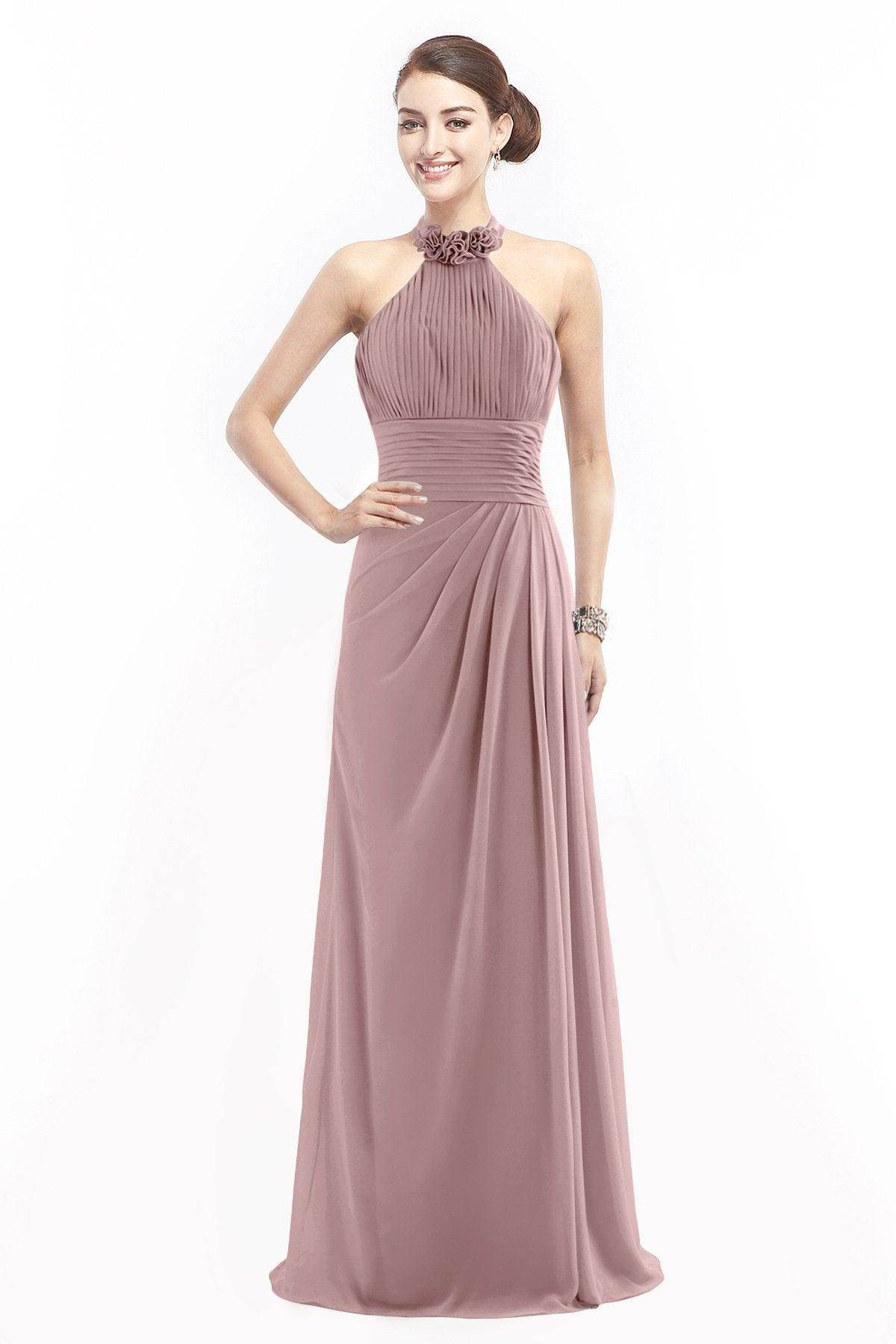 Sheath Floor Length Chiffon Bridesmaid Dress COZF14020