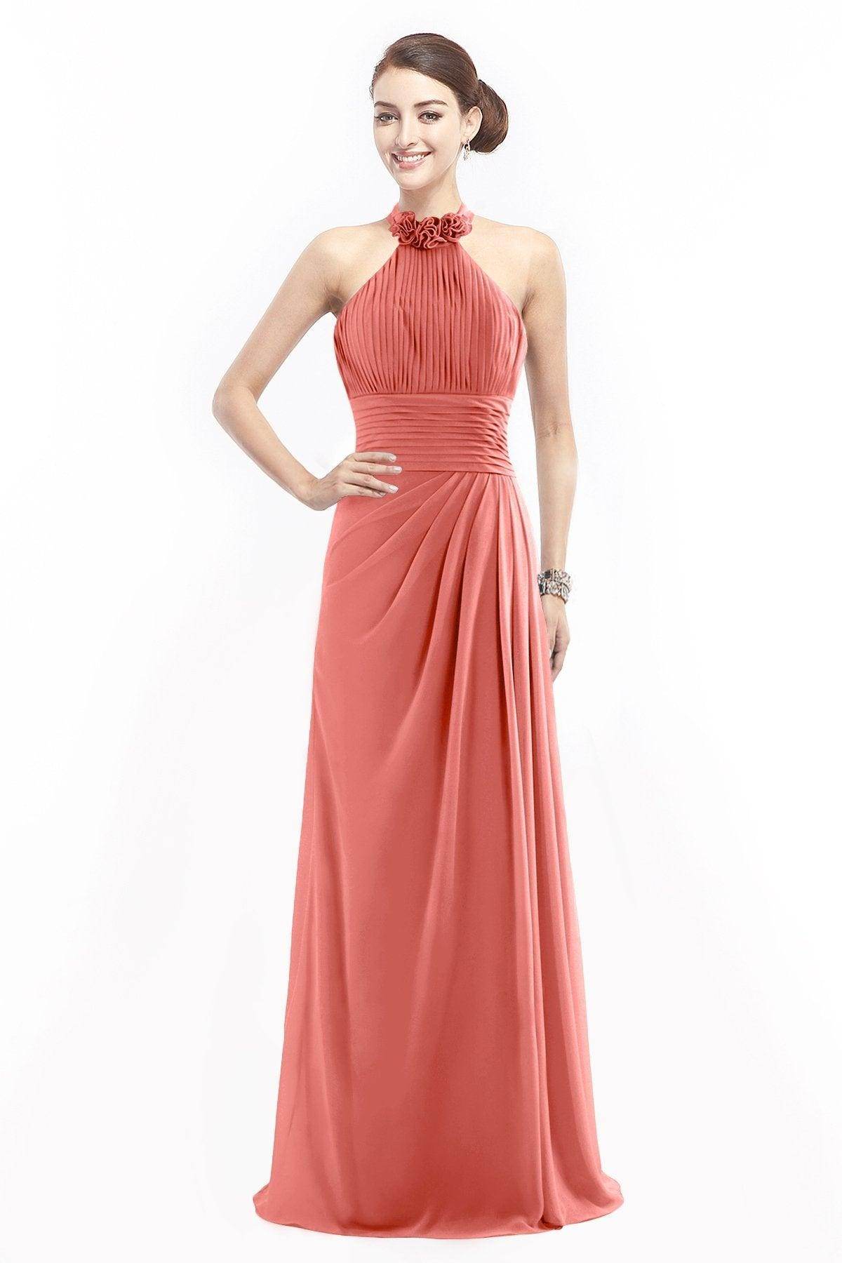 Sheath Floor Length Chiffon Bridesmaid Dress COZF14020