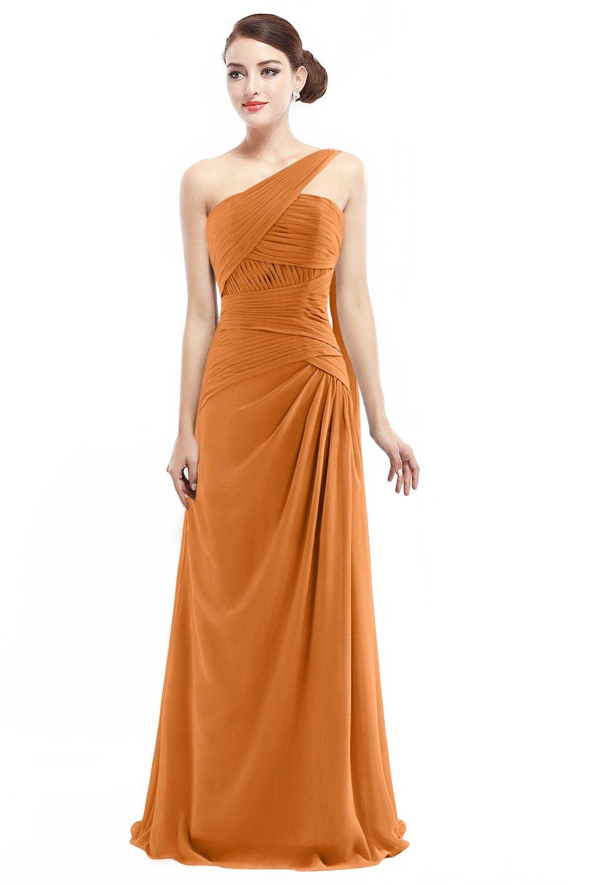Sheath Floor Length Chiffon Bridesmaid Dress COZF14021