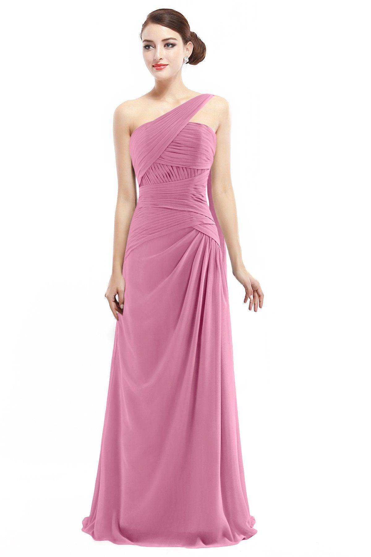 Sheath Floor Length Chiffon Bridesmaid Dress COZF14021