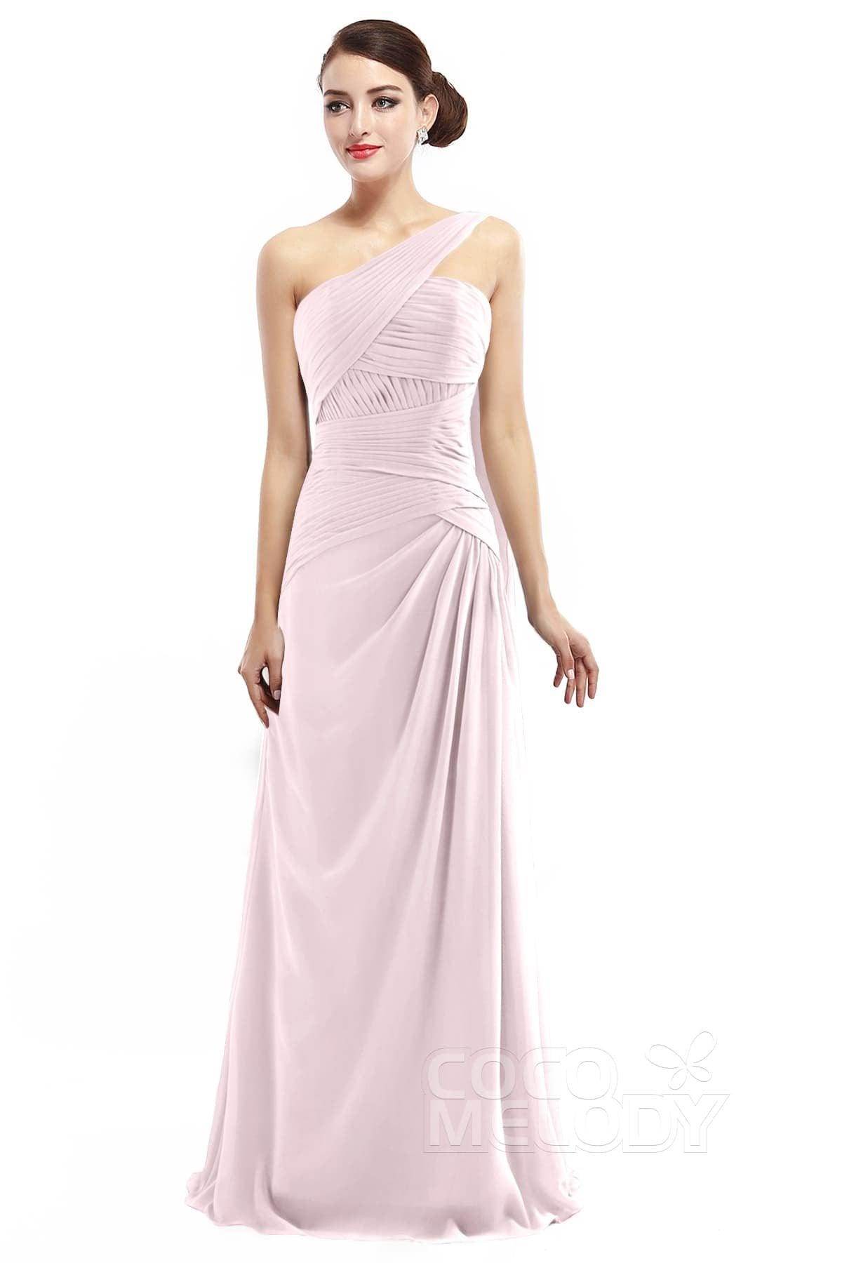 Sheath Floor Length Chiffon Bridesmaid Dress COZF14021