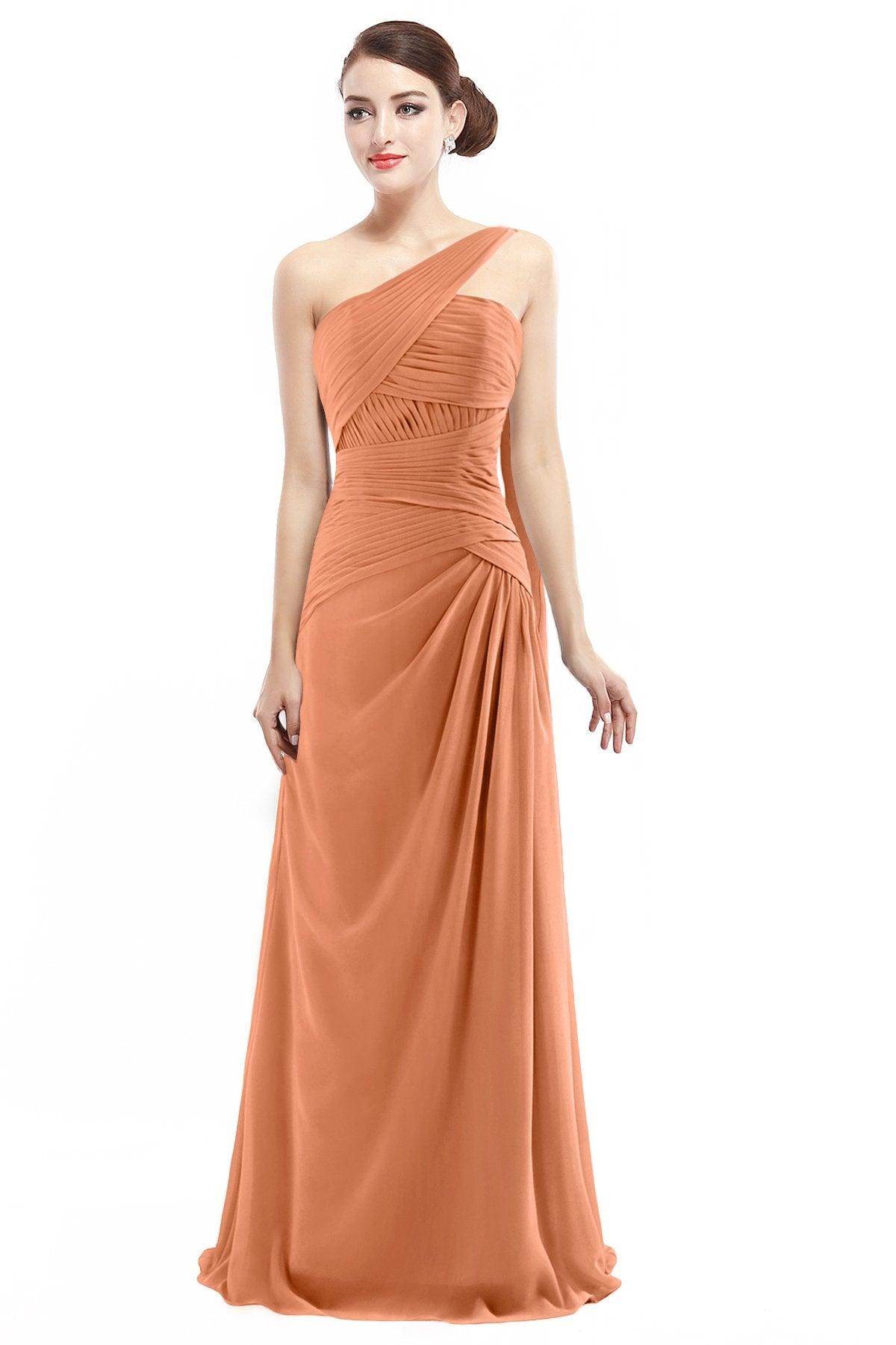 Sheath Floor Length Chiffon Bridesmaid Dress COZF14021