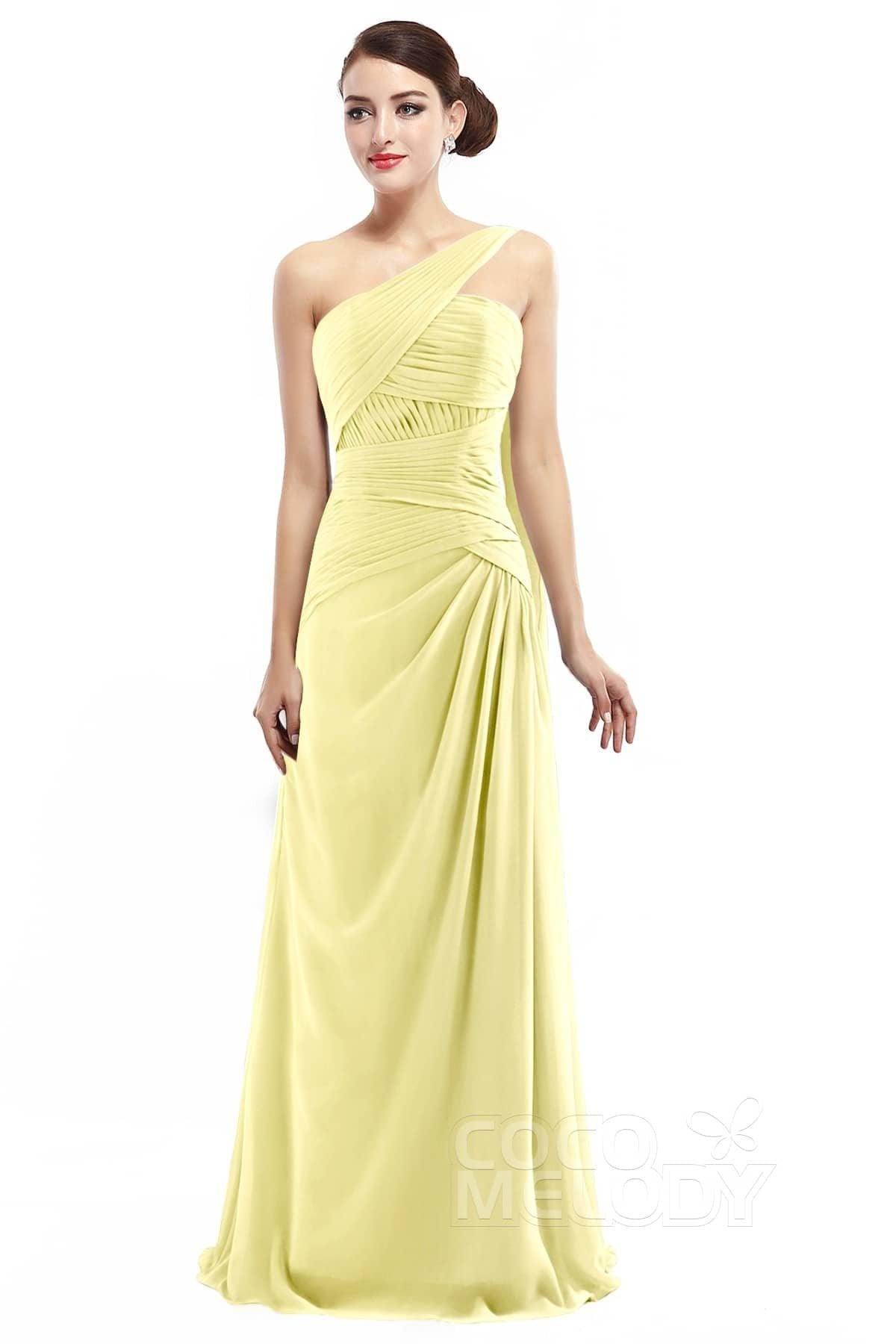 Sheath Floor Length Chiffon Bridesmaid Dress COZF14021