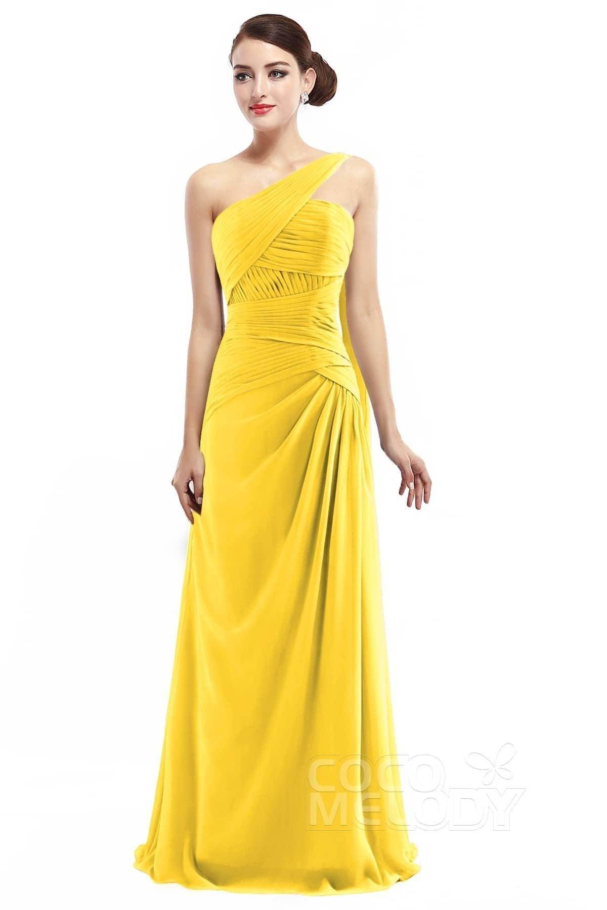 Sheath Floor Length Chiffon Bridesmaid Dress COZF14021