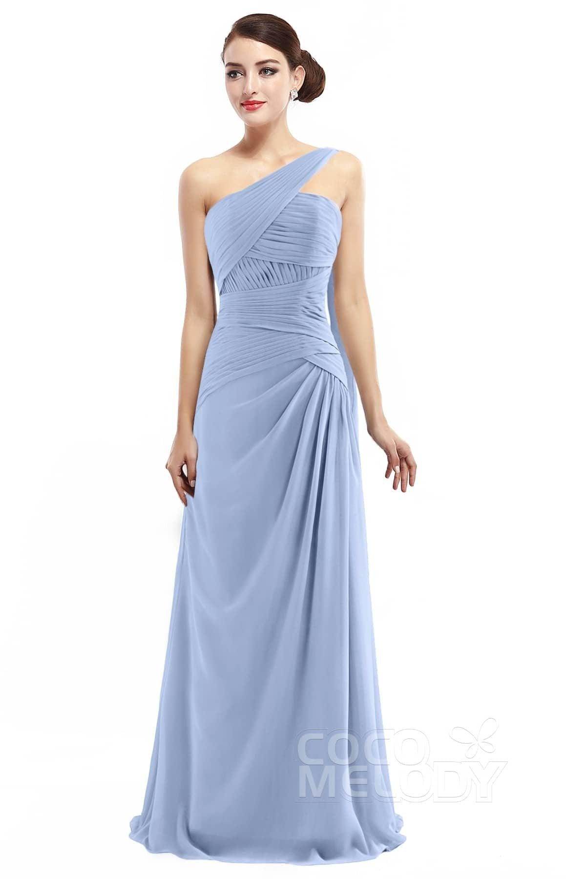 Sheath Floor Length Chiffon Bridesmaid Dress COZF14021