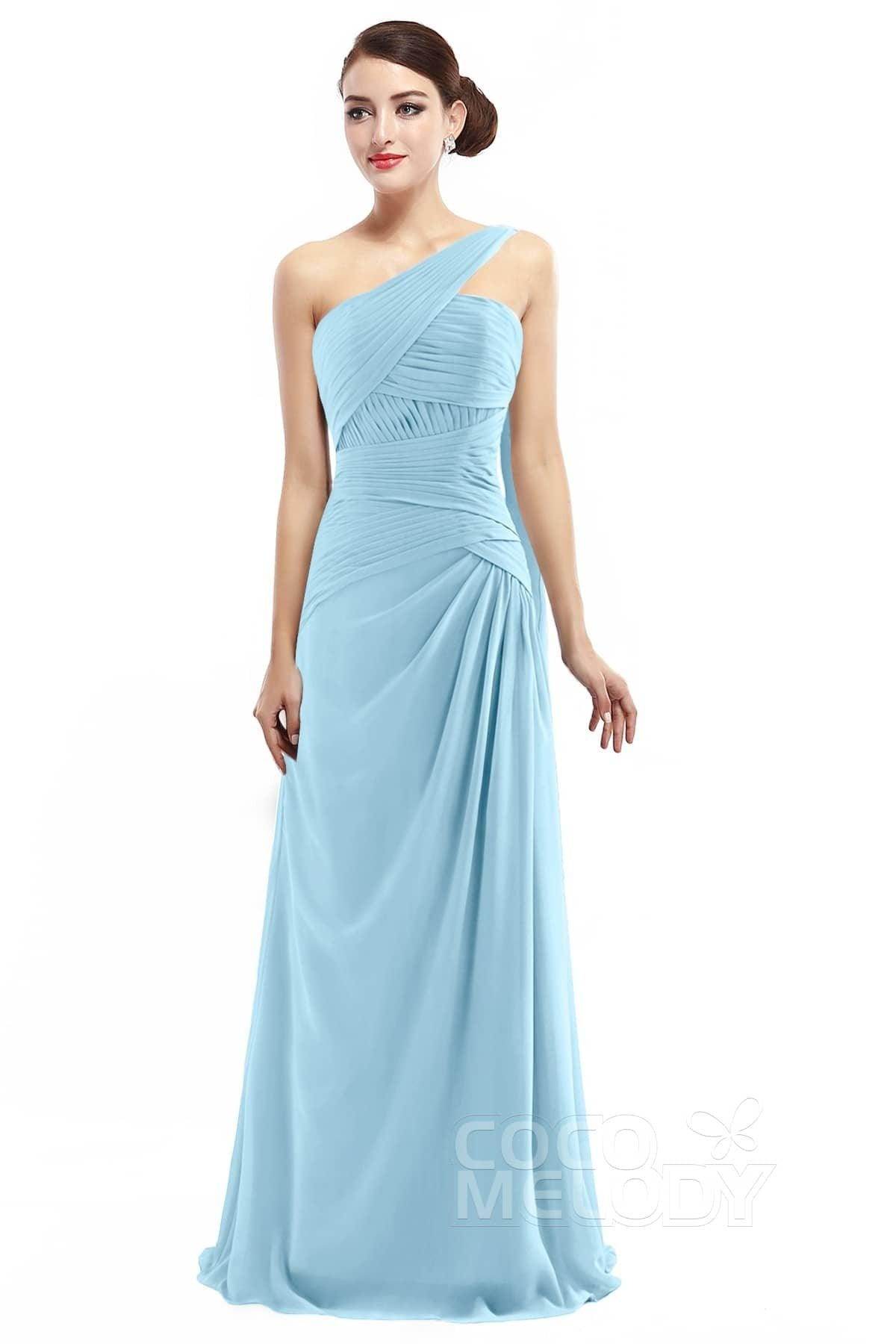 Sheath Floor Length Chiffon Bridesmaid Dress COZF14021