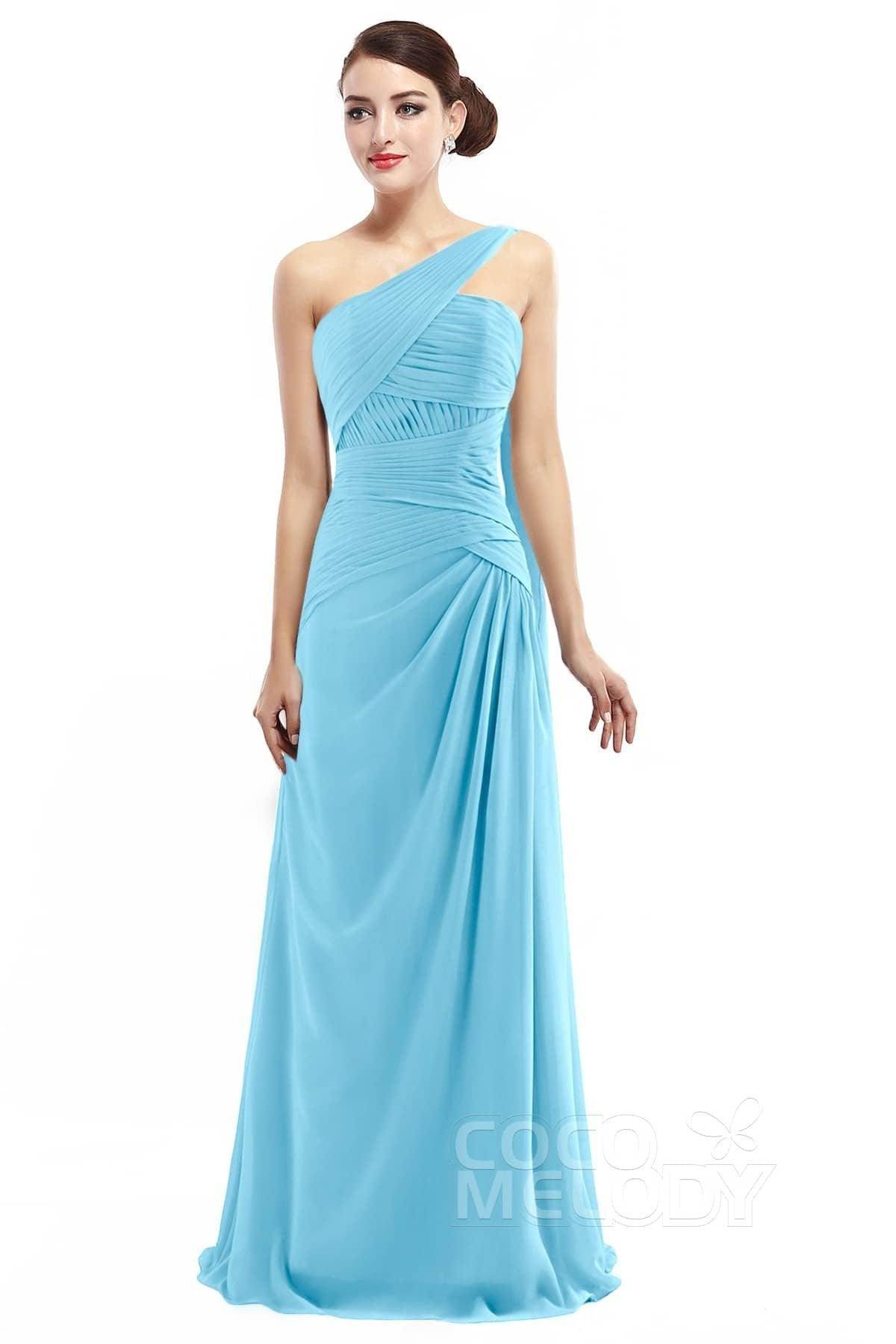 Sheath Floor Length Chiffon Bridesmaid Dress COZF14021