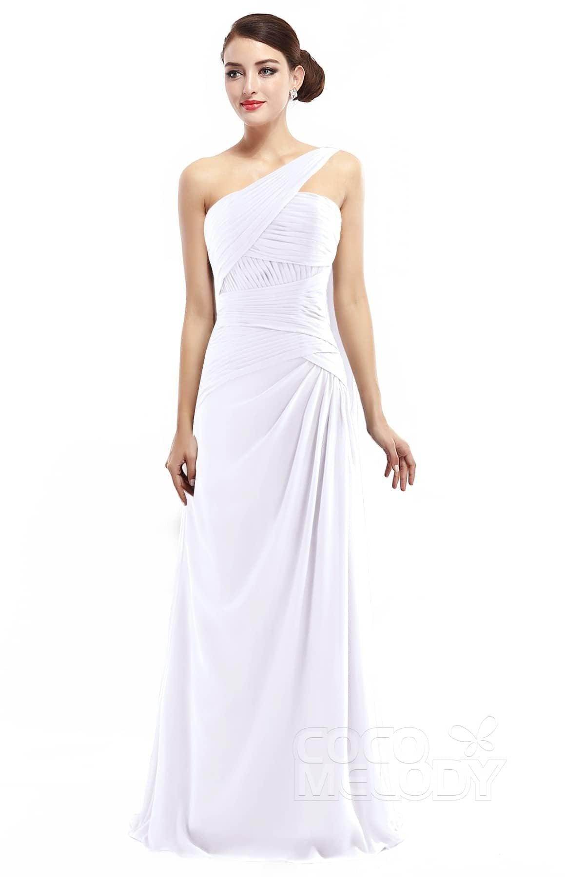 Sheath Floor Length Chiffon Bridesmaid Dress COZF14021