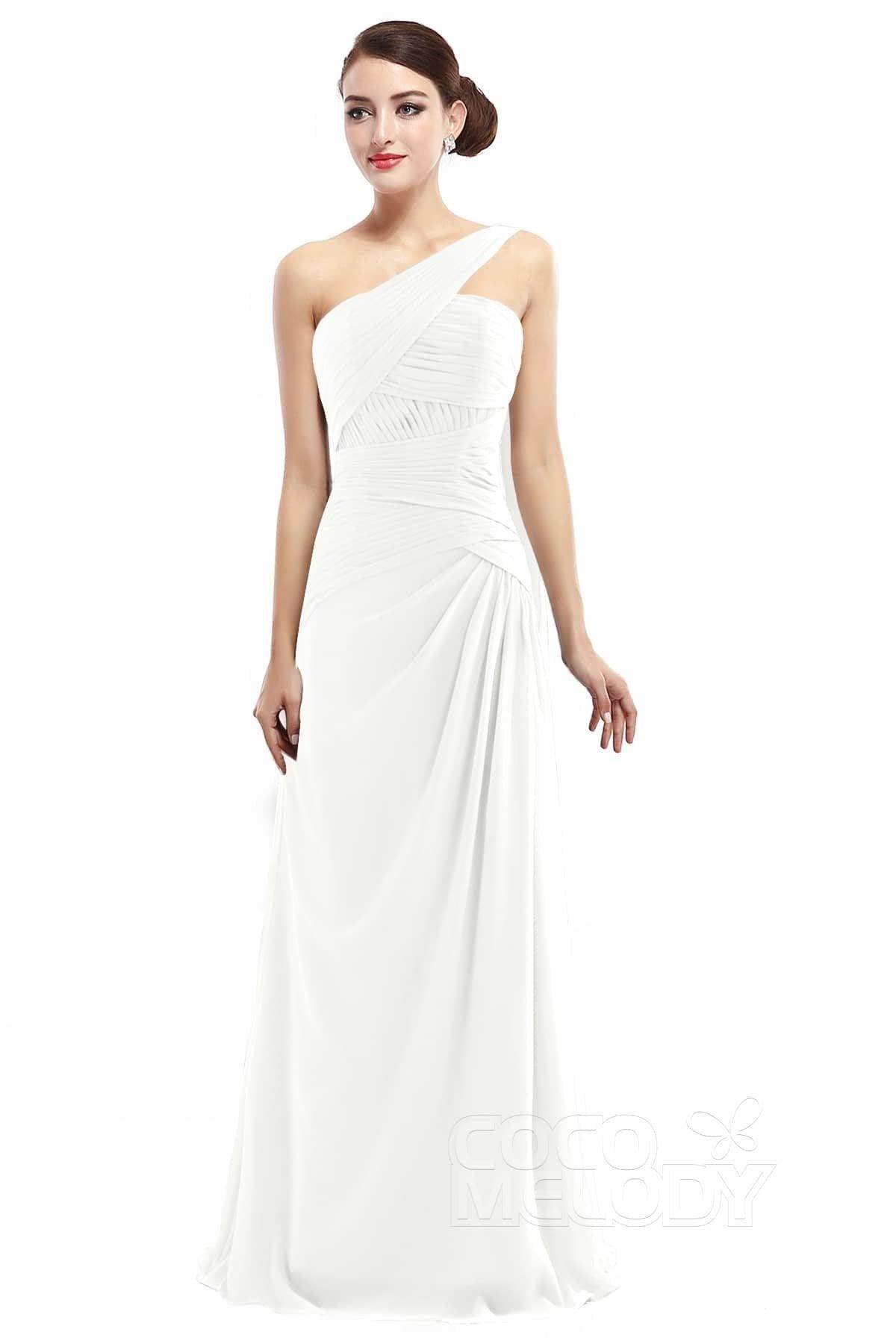 Sheath Floor Length Chiffon Bridesmaid Dress COZF14021