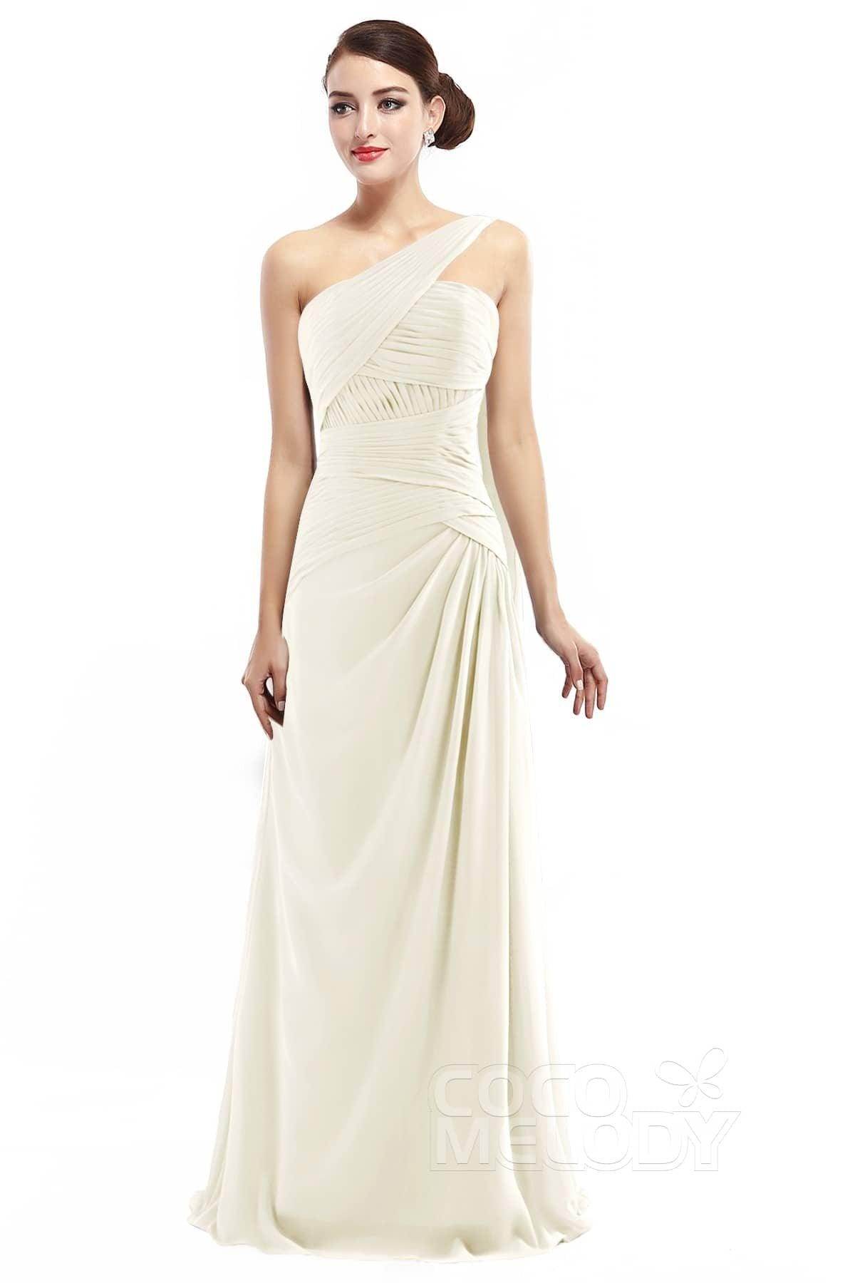 Sheath Floor Length Chiffon Bridesmaid Dress COZF14021