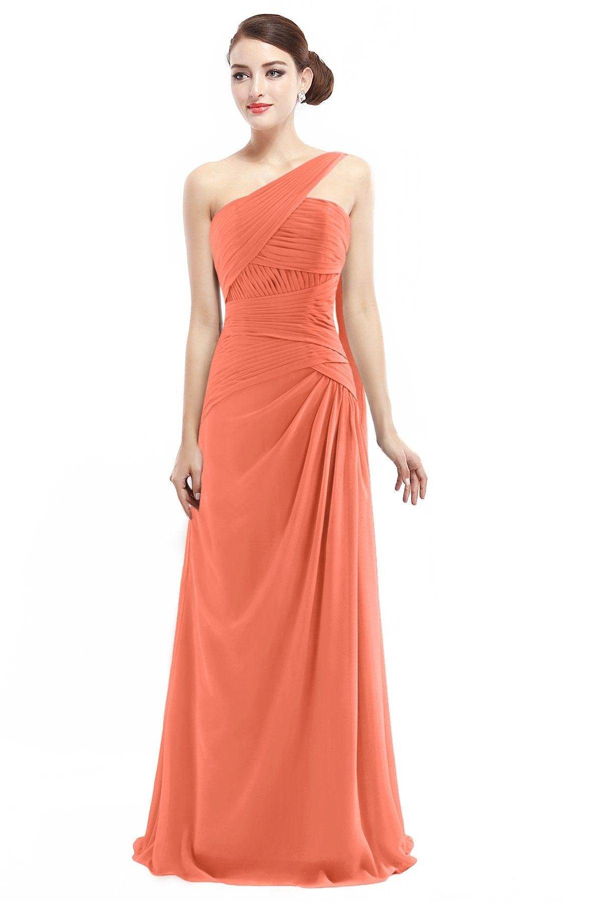 Sheath Floor Length Chiffon Bridesmaid Dress COZF14021
