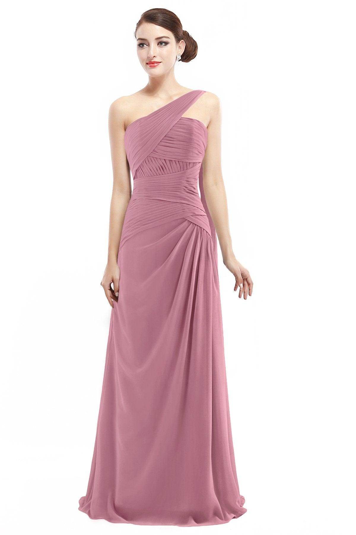 Sheath Floor Length Chiffon Bridesmaid Dress COZF14021