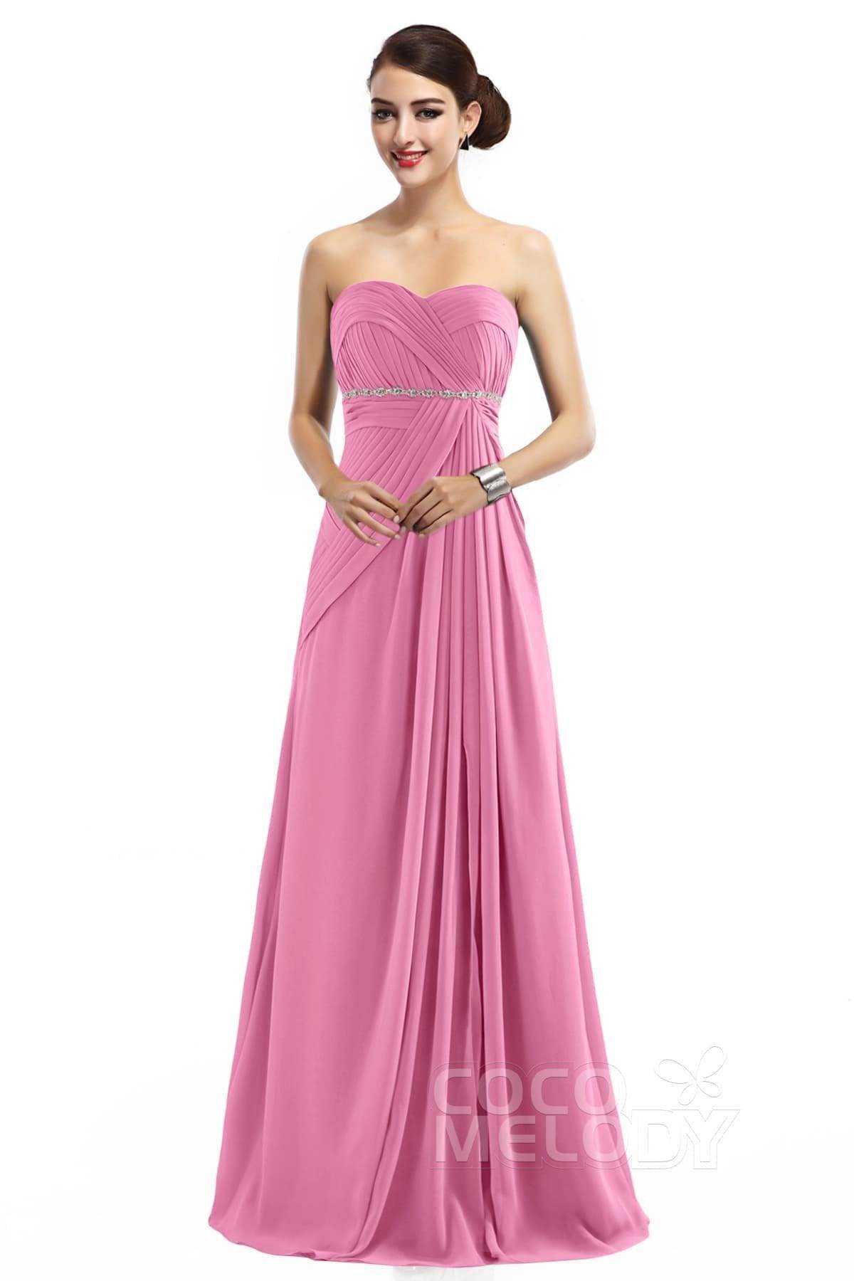 Sheath Floor Length Chiffon Bridesmaid Dress COZF14022