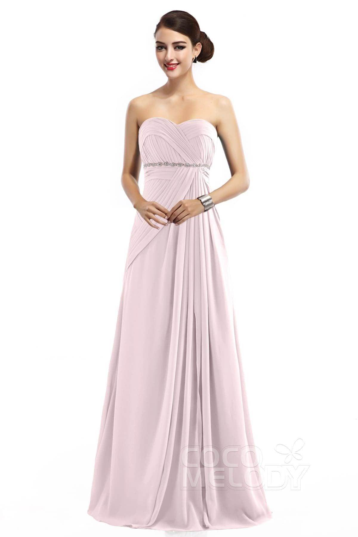 Sheath Floor Length Chiffon Bridesmaid Dress COZF14022
