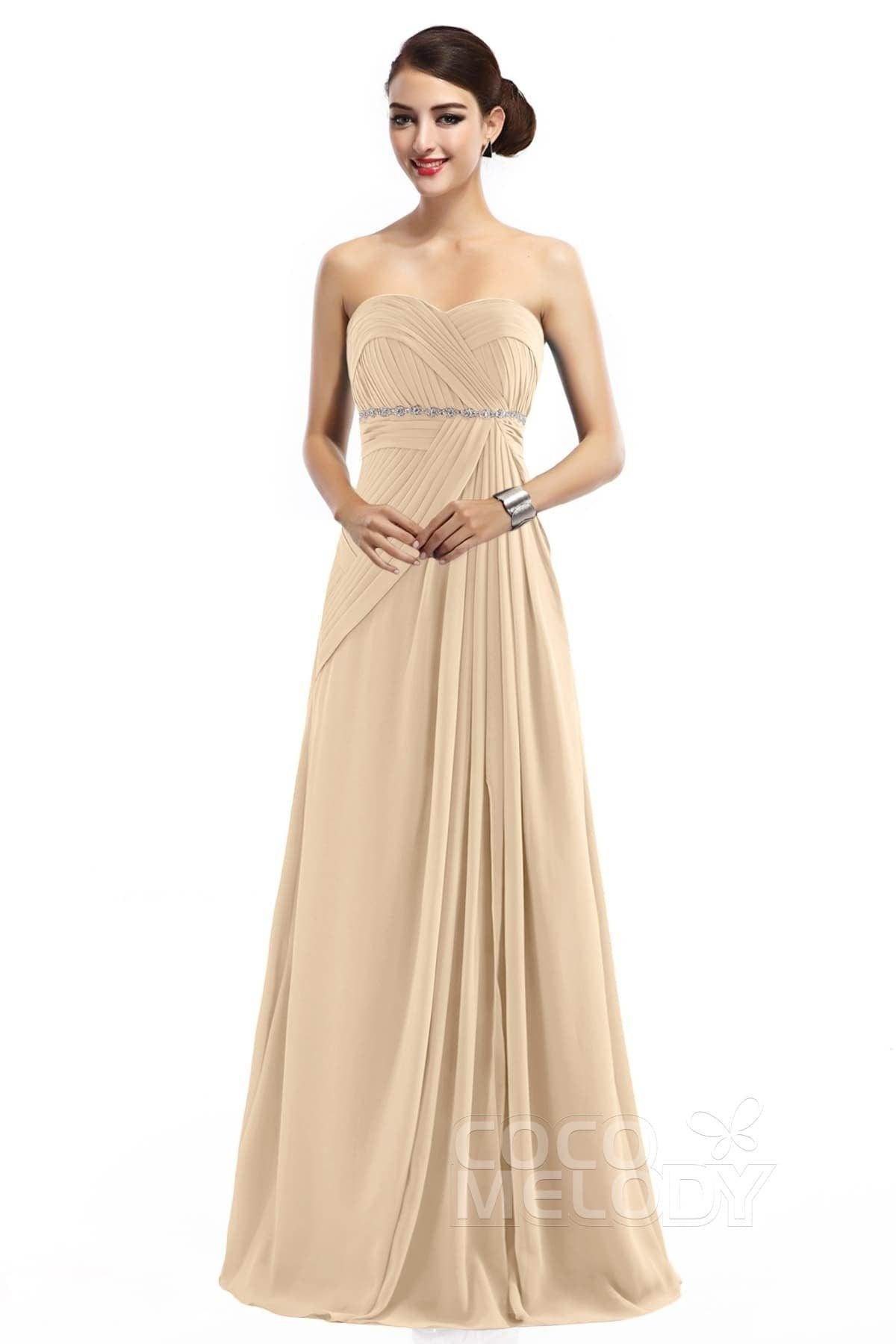 Sheath Floor Length Chiffon Bridesmaid Dress COZF14022