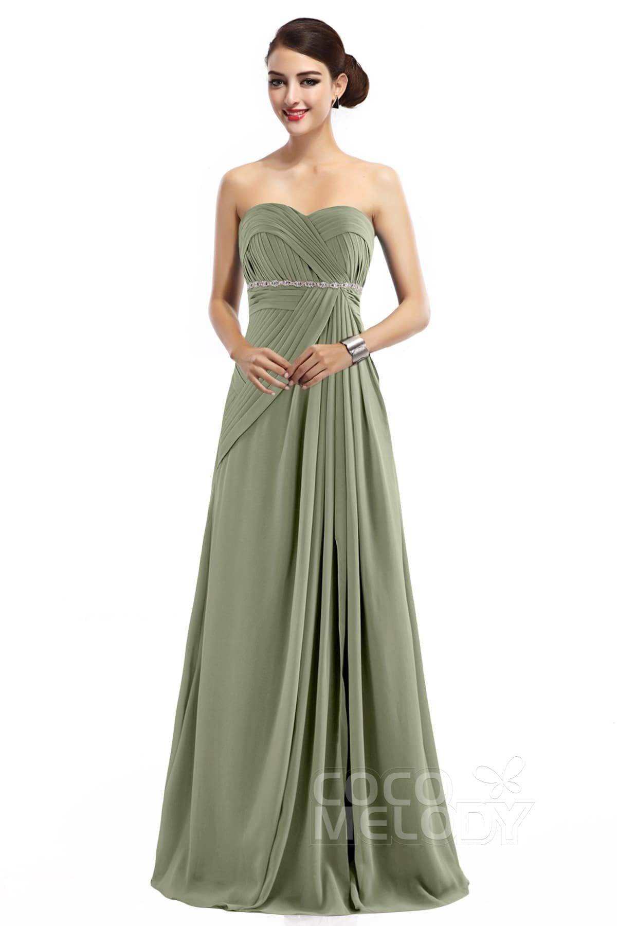 Sheath Floor Length Chiffon Bridesmaid Dress COZF14022