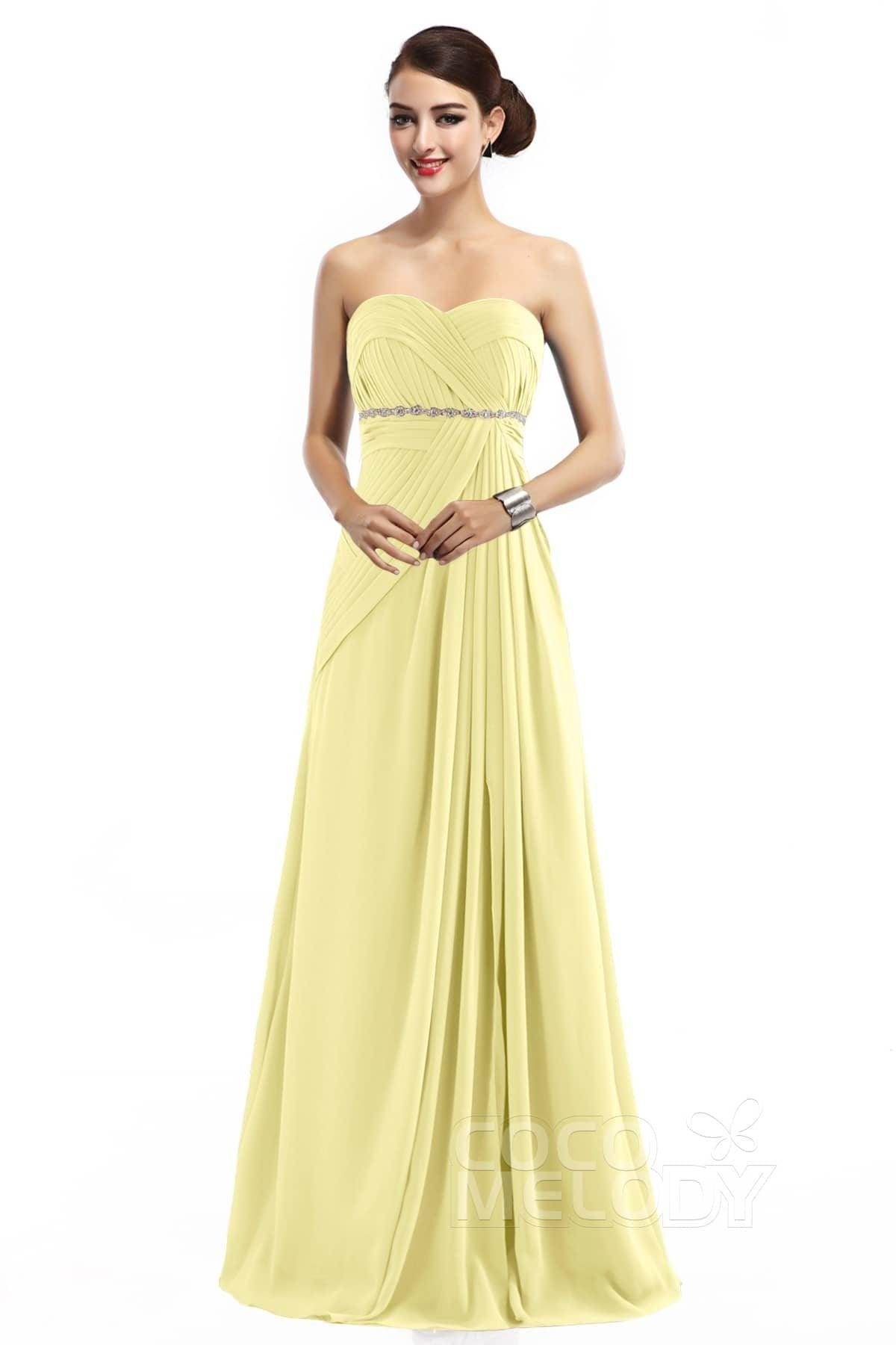 Sheath Floor Length Chiffon Bridesmaid Dress COZF14022