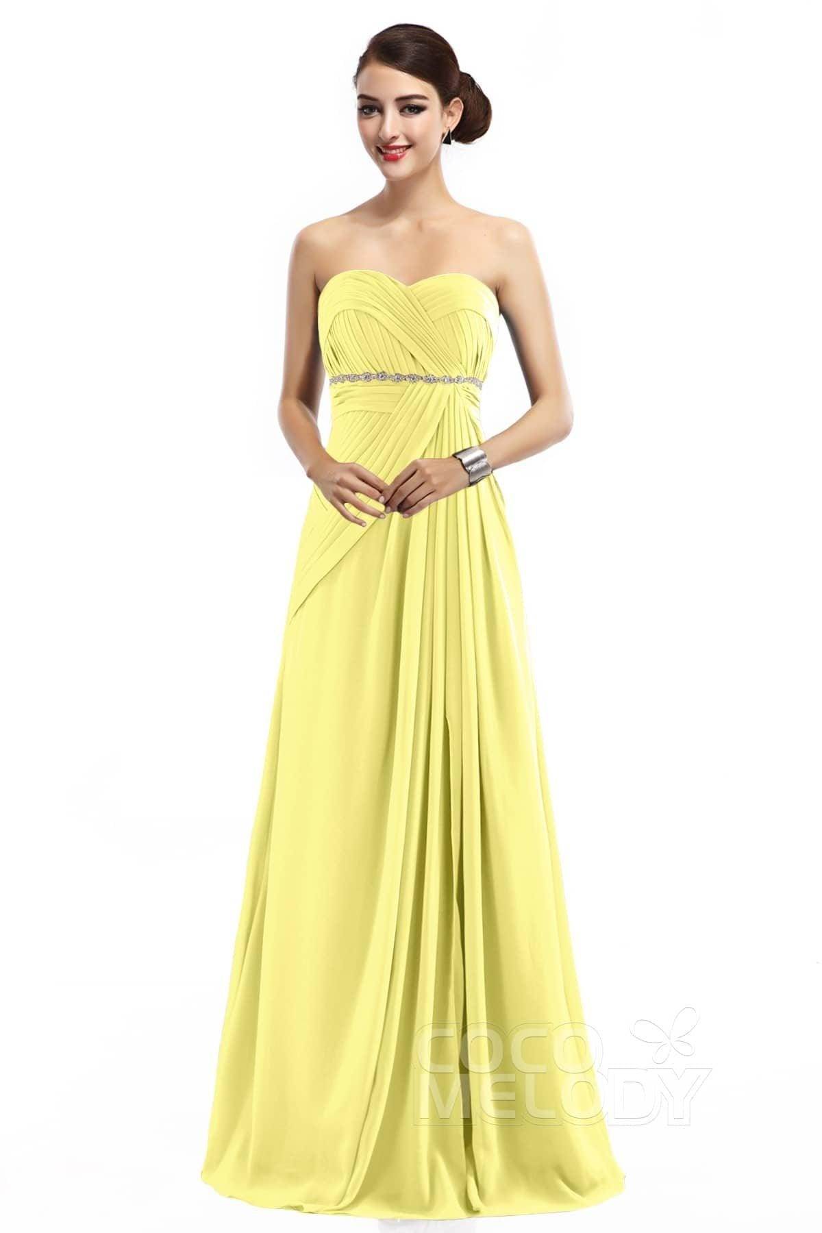 Sheath Floor Length Chiffon Bridesmaid Dress COZF14022