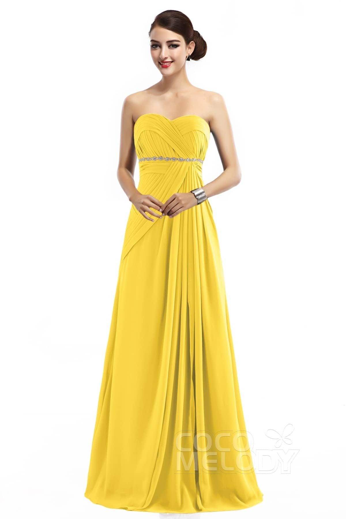 Sheath Floor Length Chiffon Bridesmaid Dress COZF14022